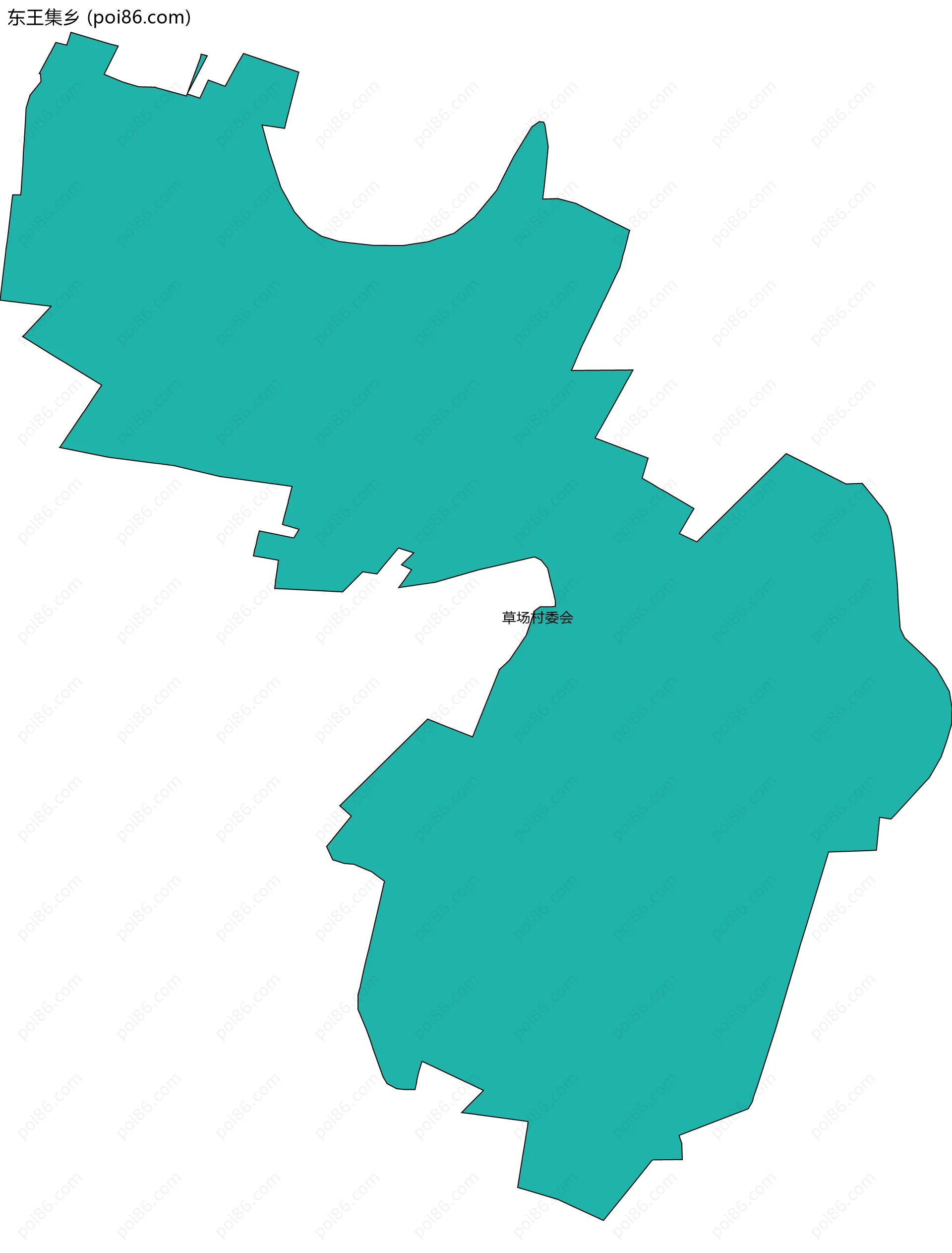 东王集乡边界地图(五级行政区划)