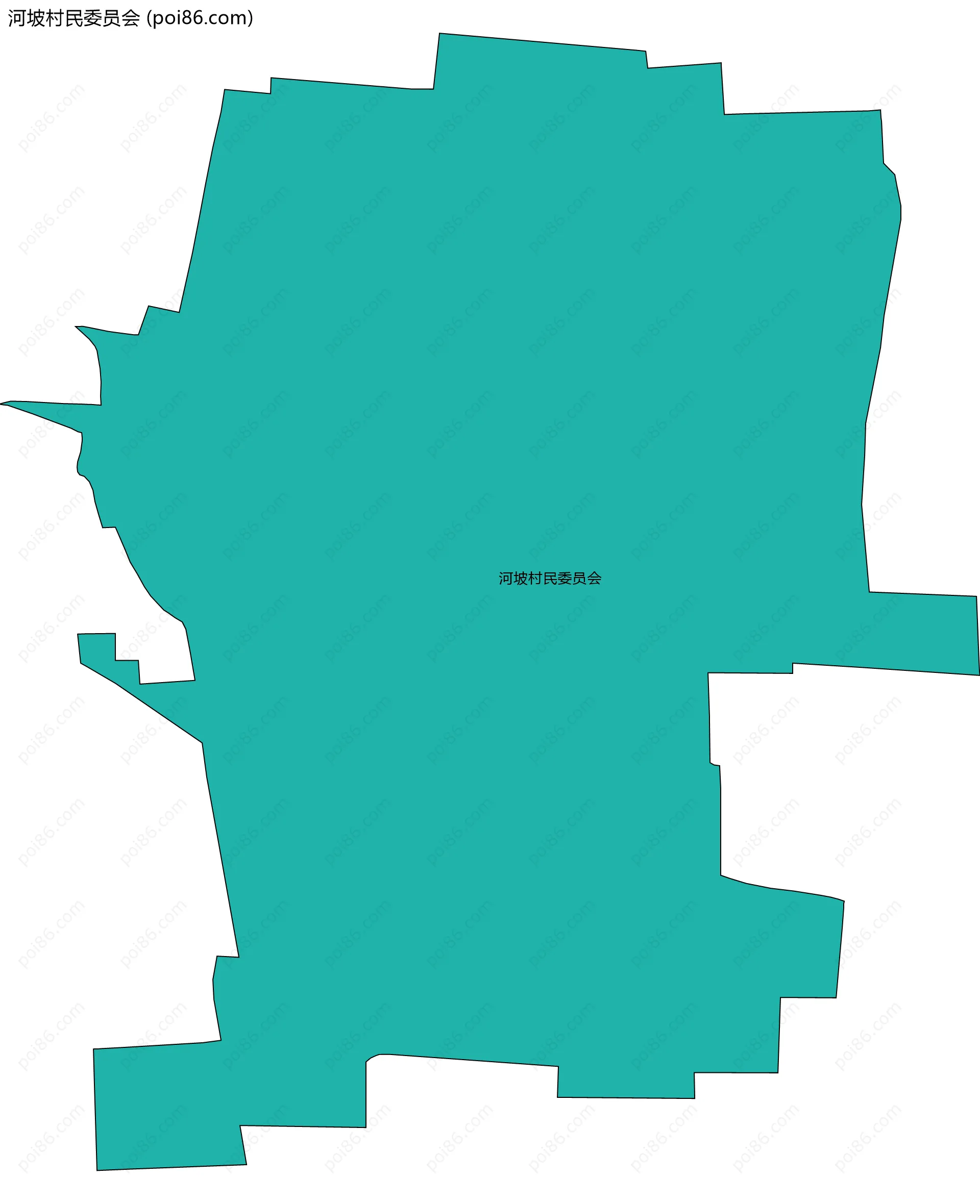 河坡村民委员会边界地图