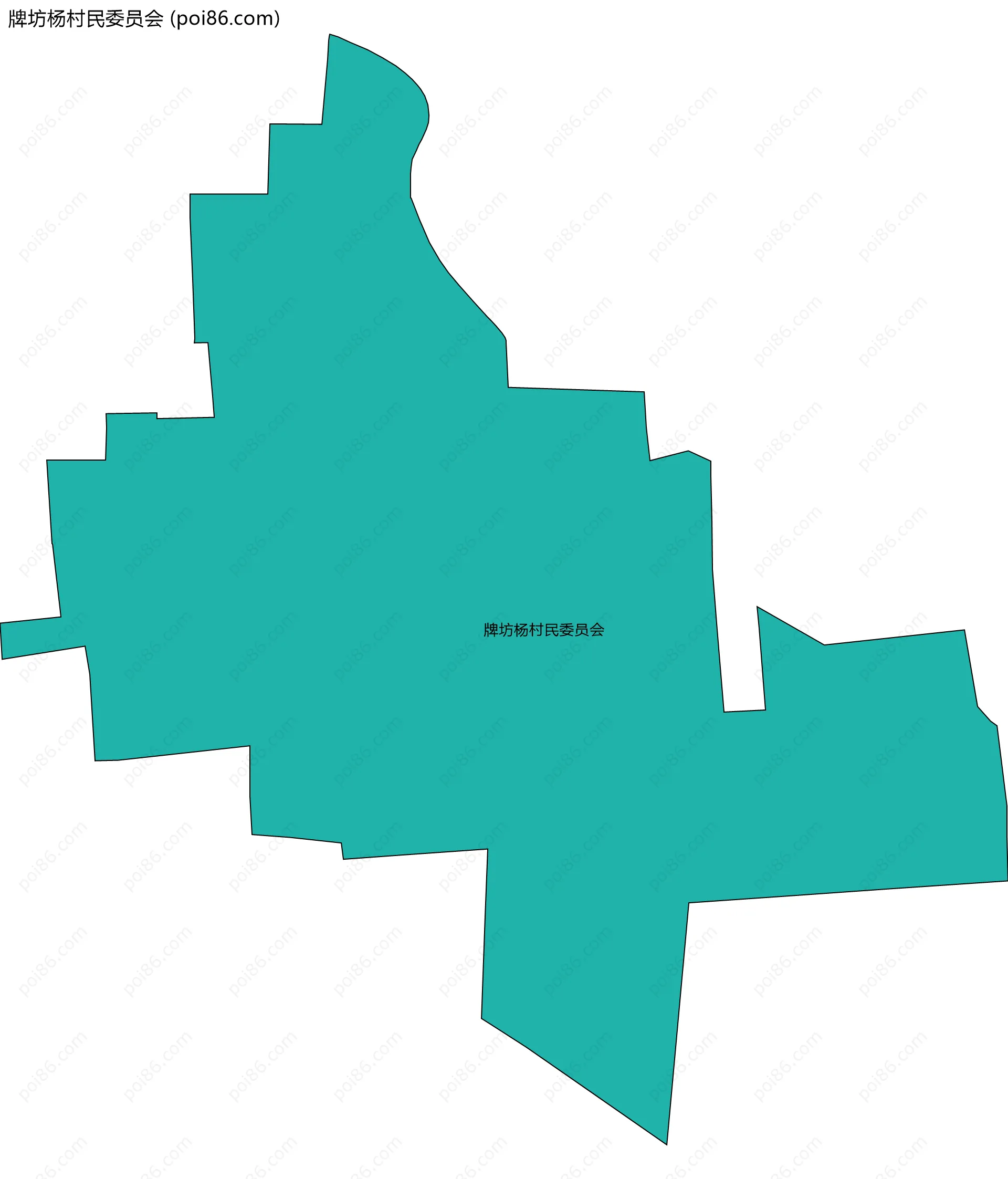 牌坊杨村民委员会边界地图