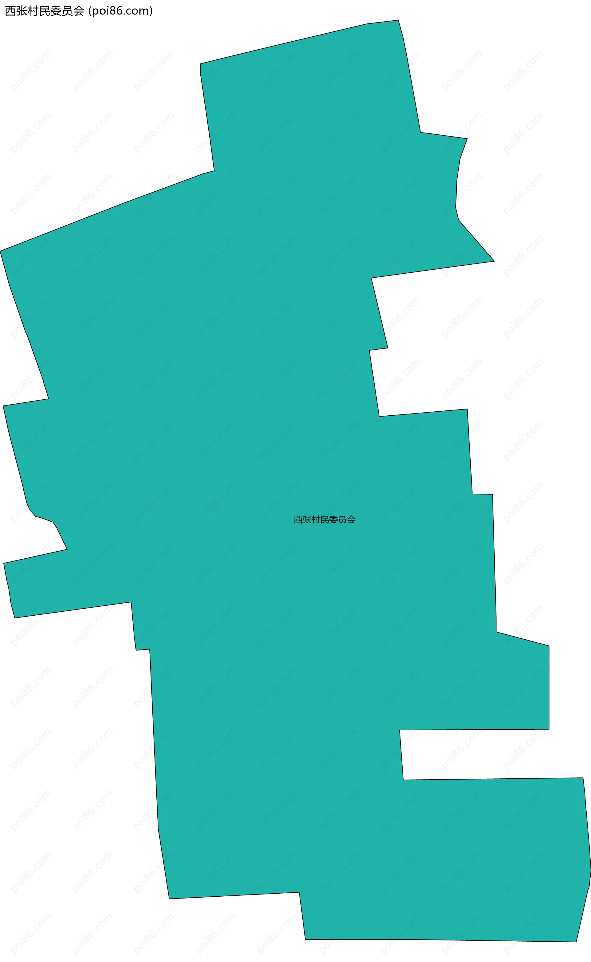 西张村民委员会边界地图