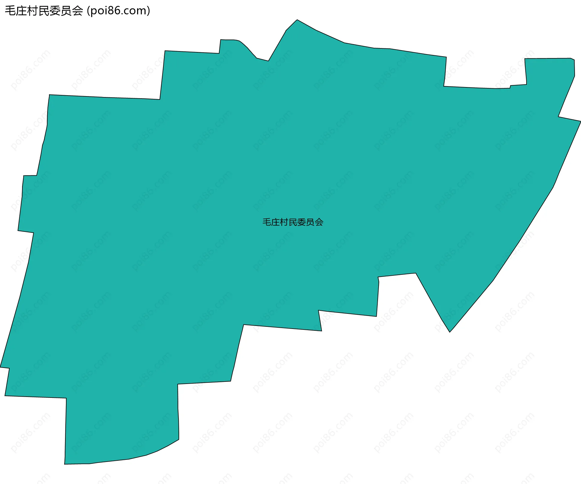 毛庄村民委员会边界地图