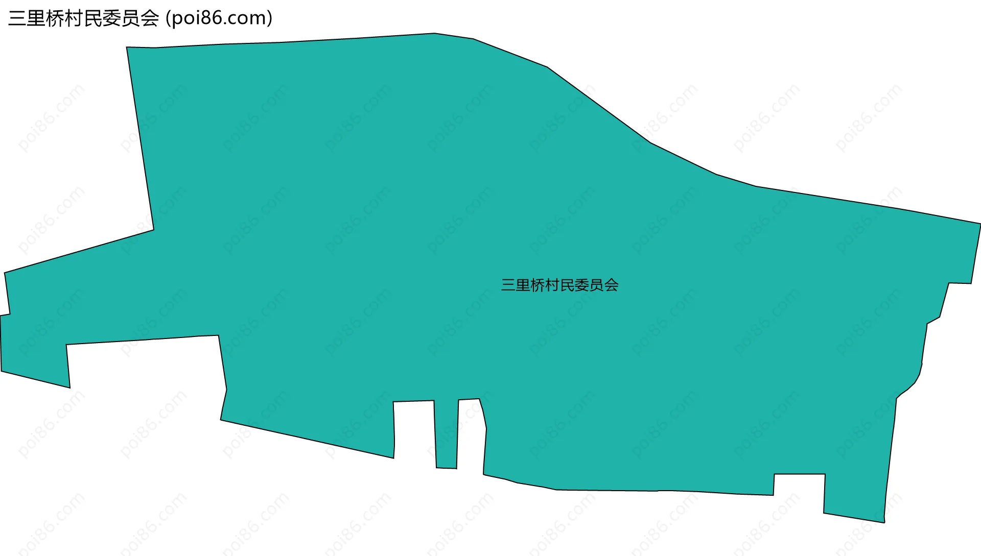 三里桥村民委员会边界地图