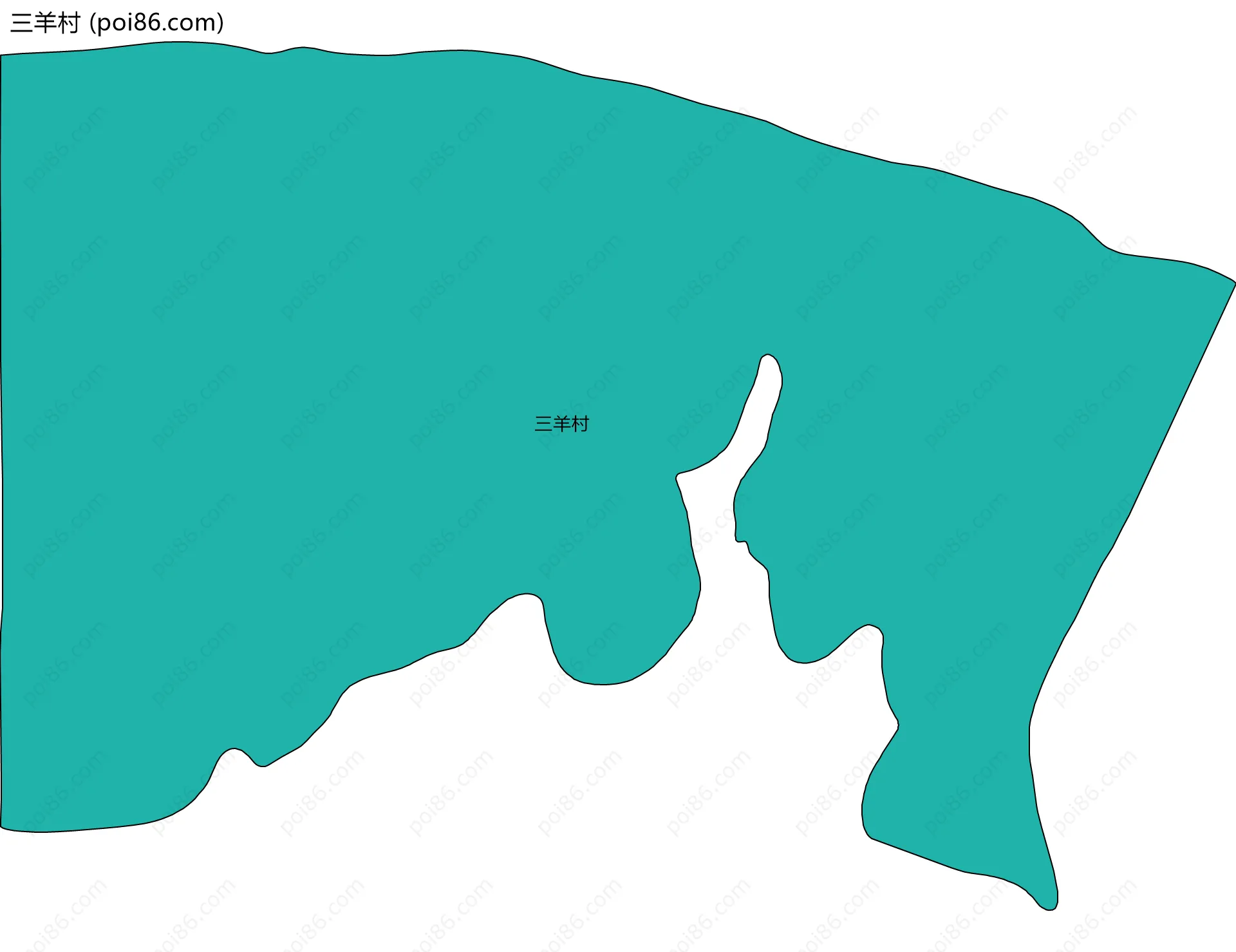 三羊村边界地图