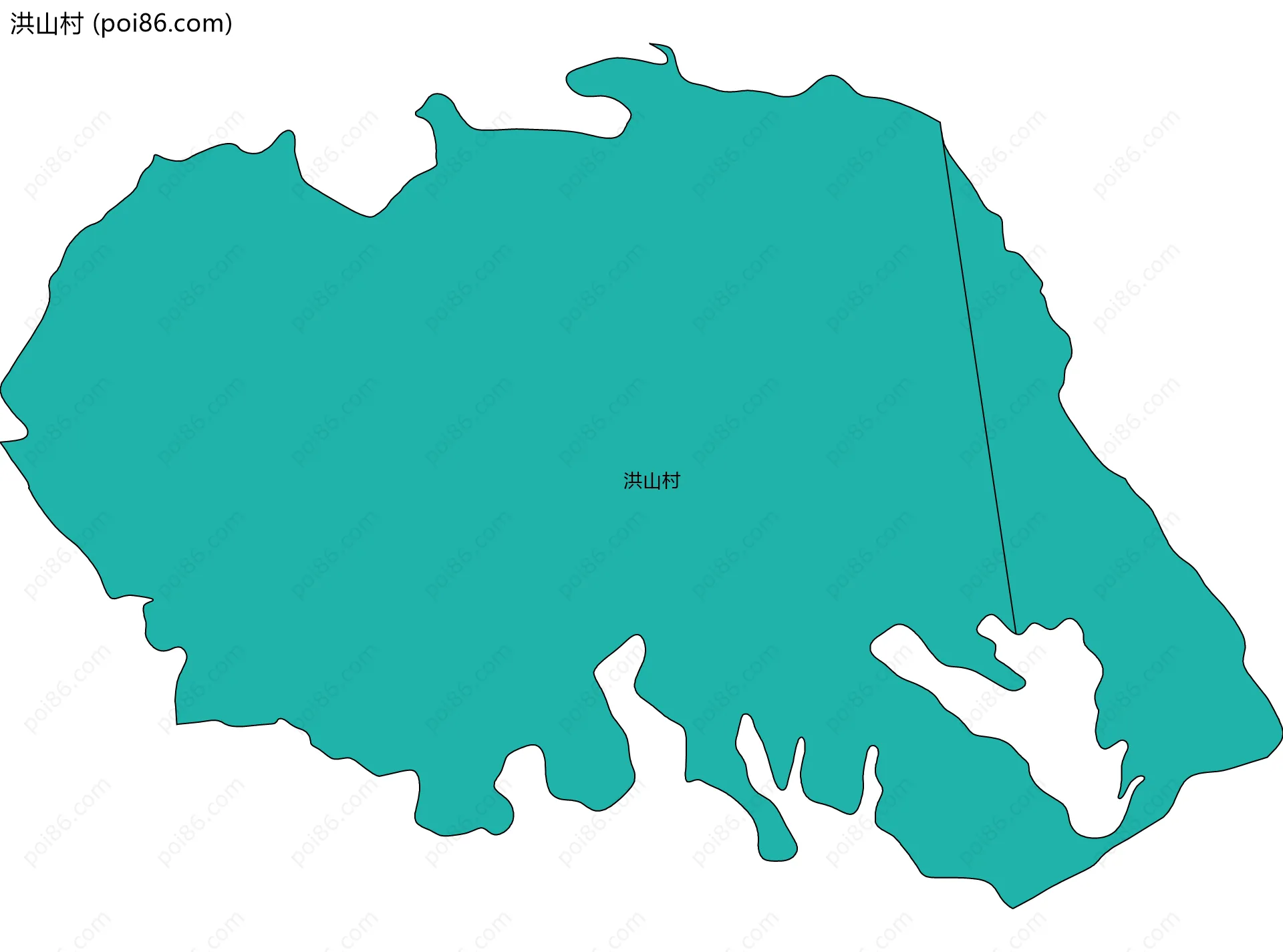 洪山村边界地图