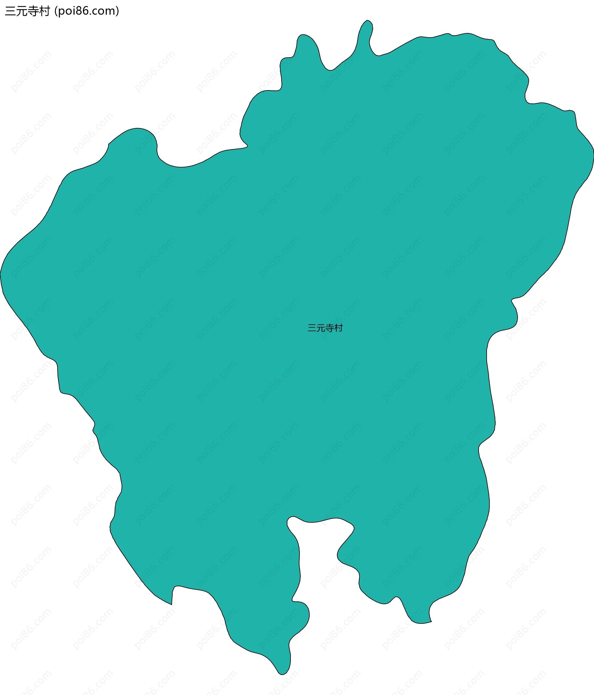 三元寺村边界地图