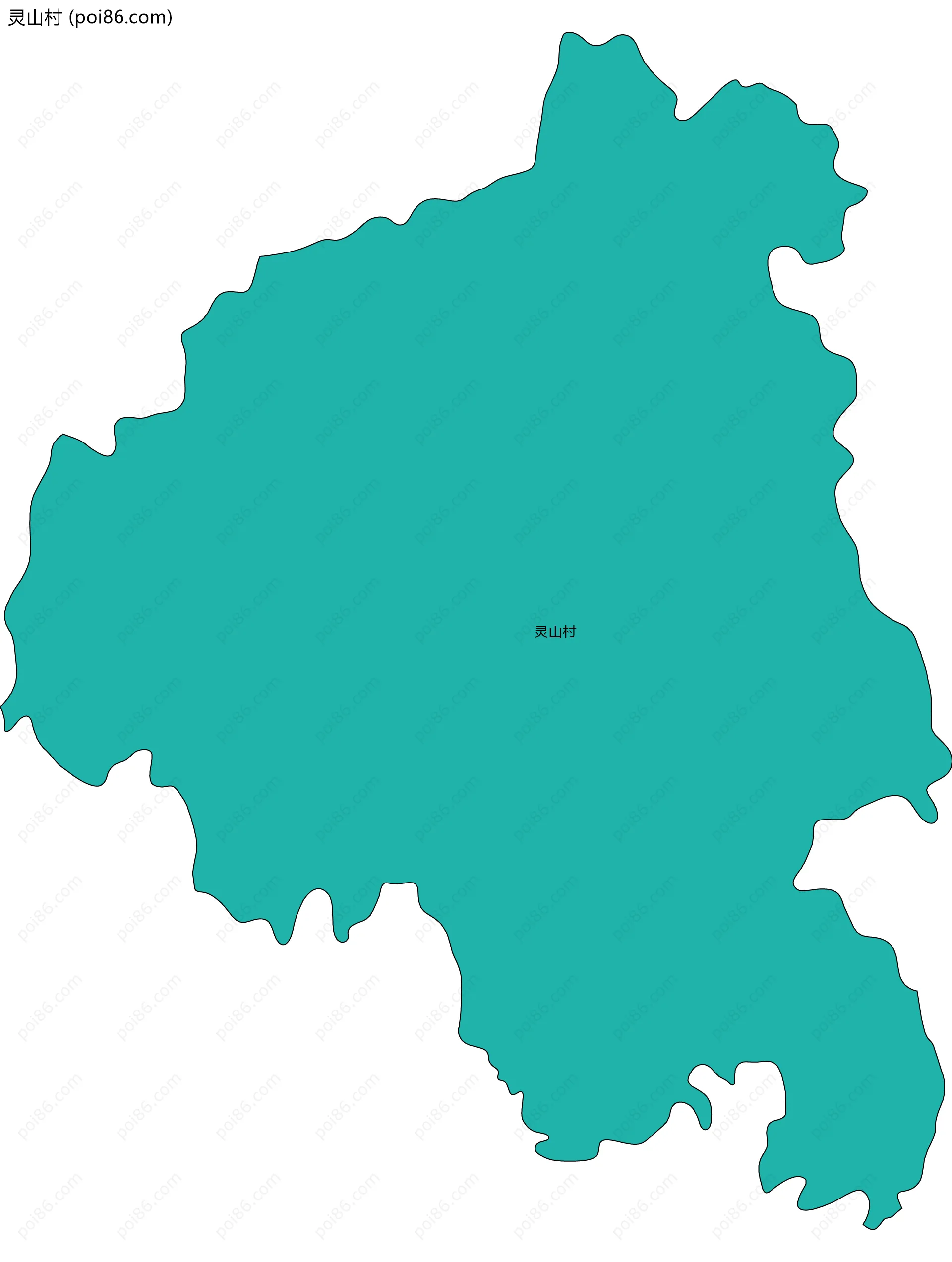 灵山村边界地图