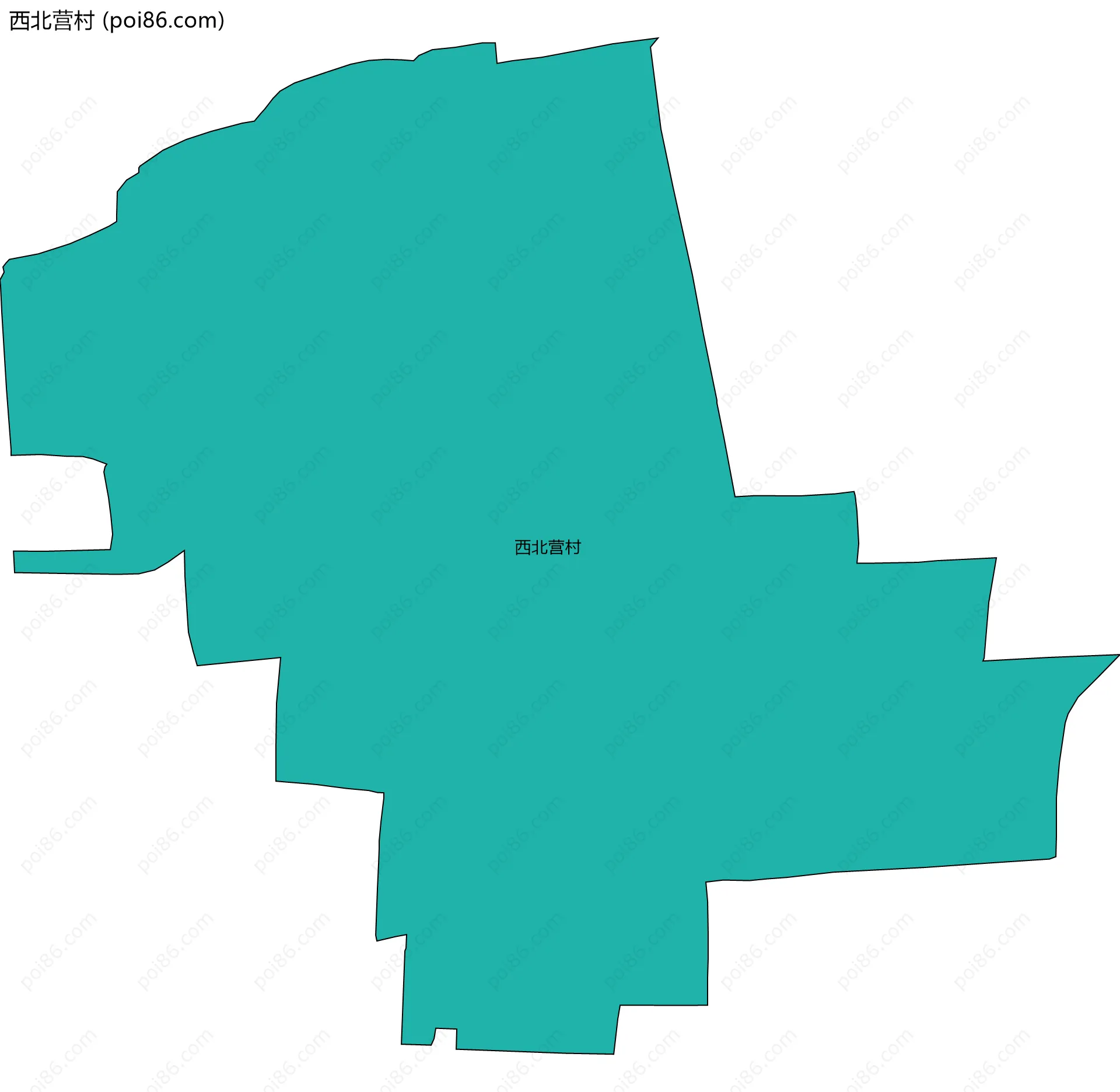 西北营村边界地图