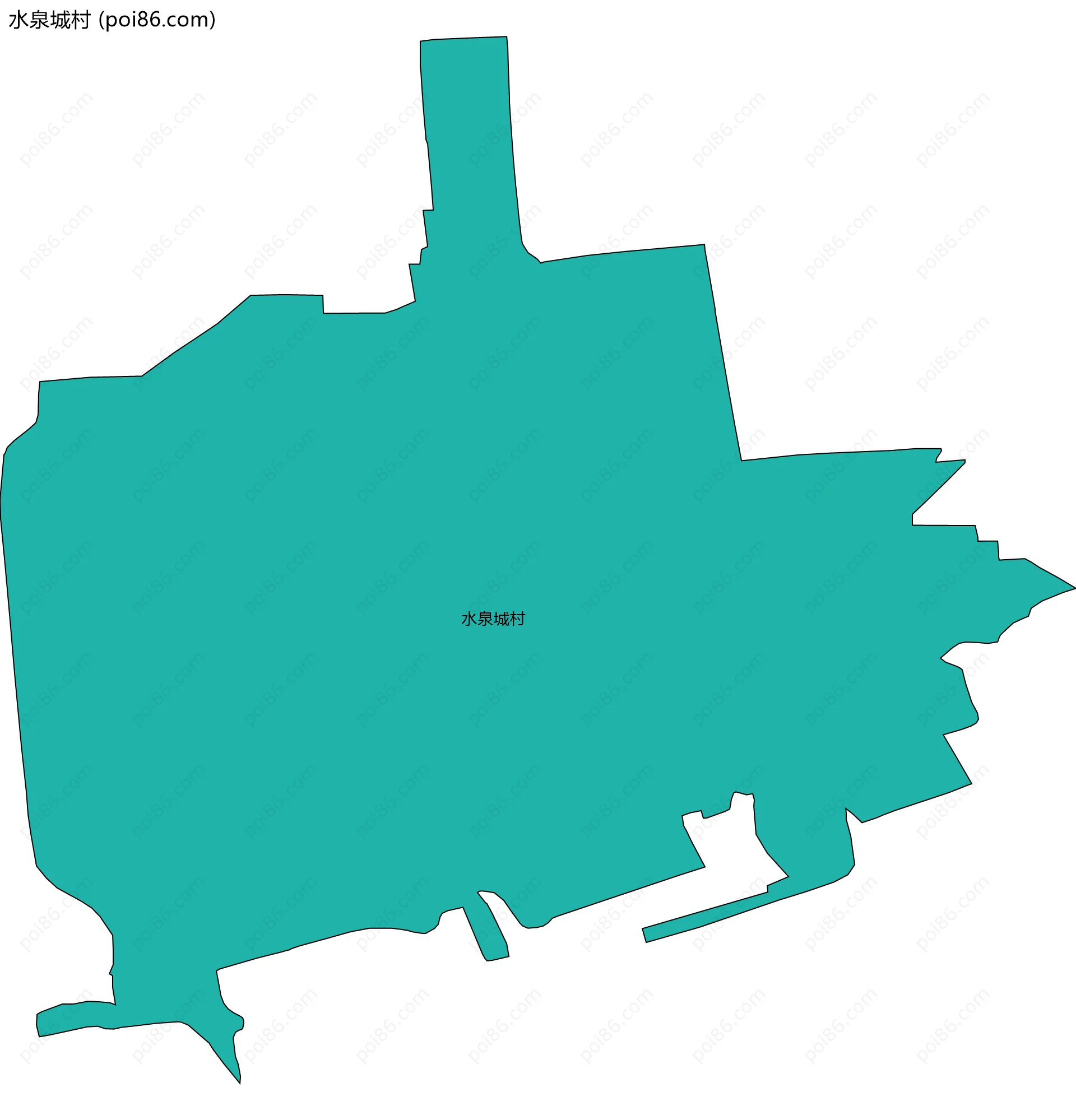 水泉城村边界地图