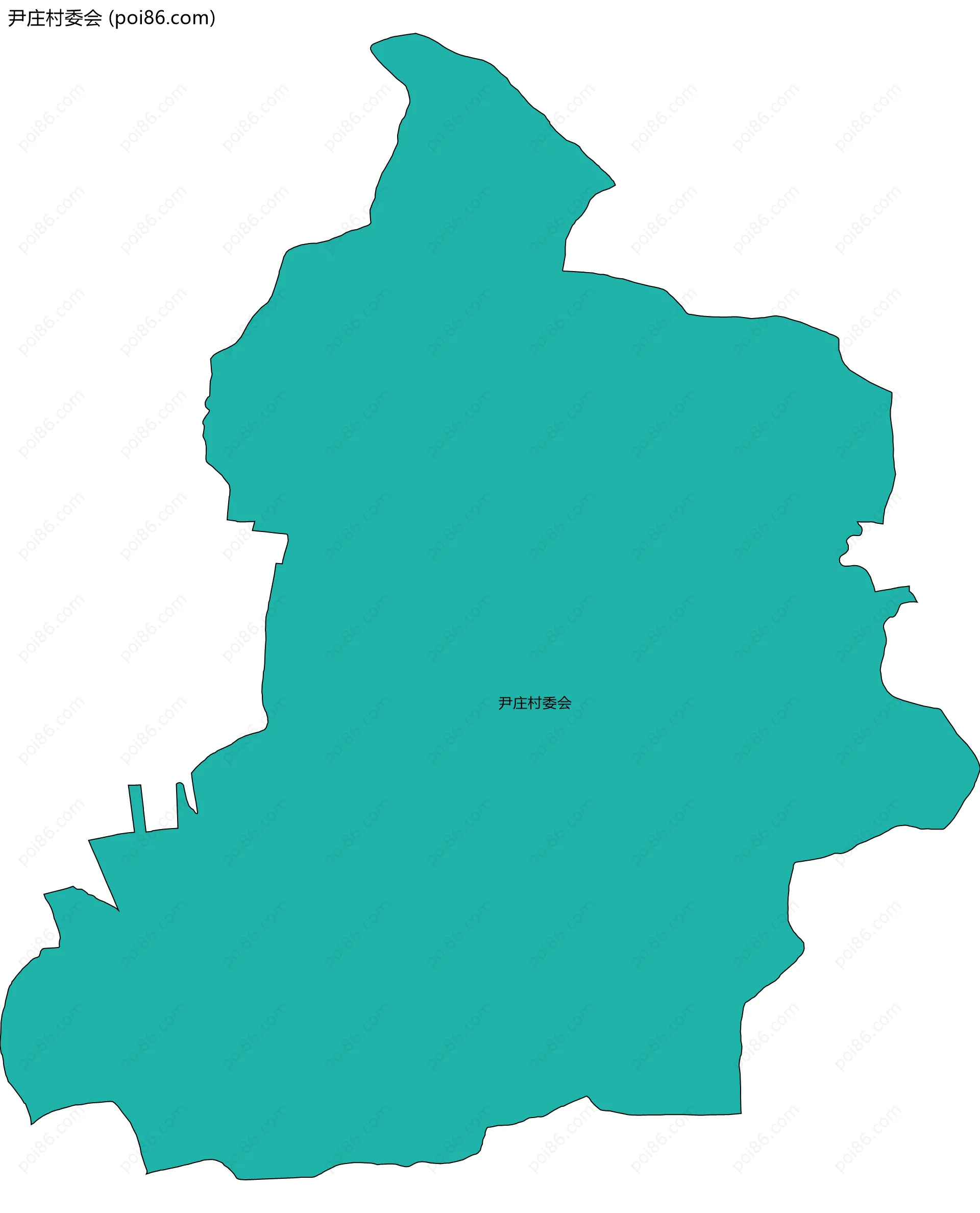 尹庄村委会边界地图