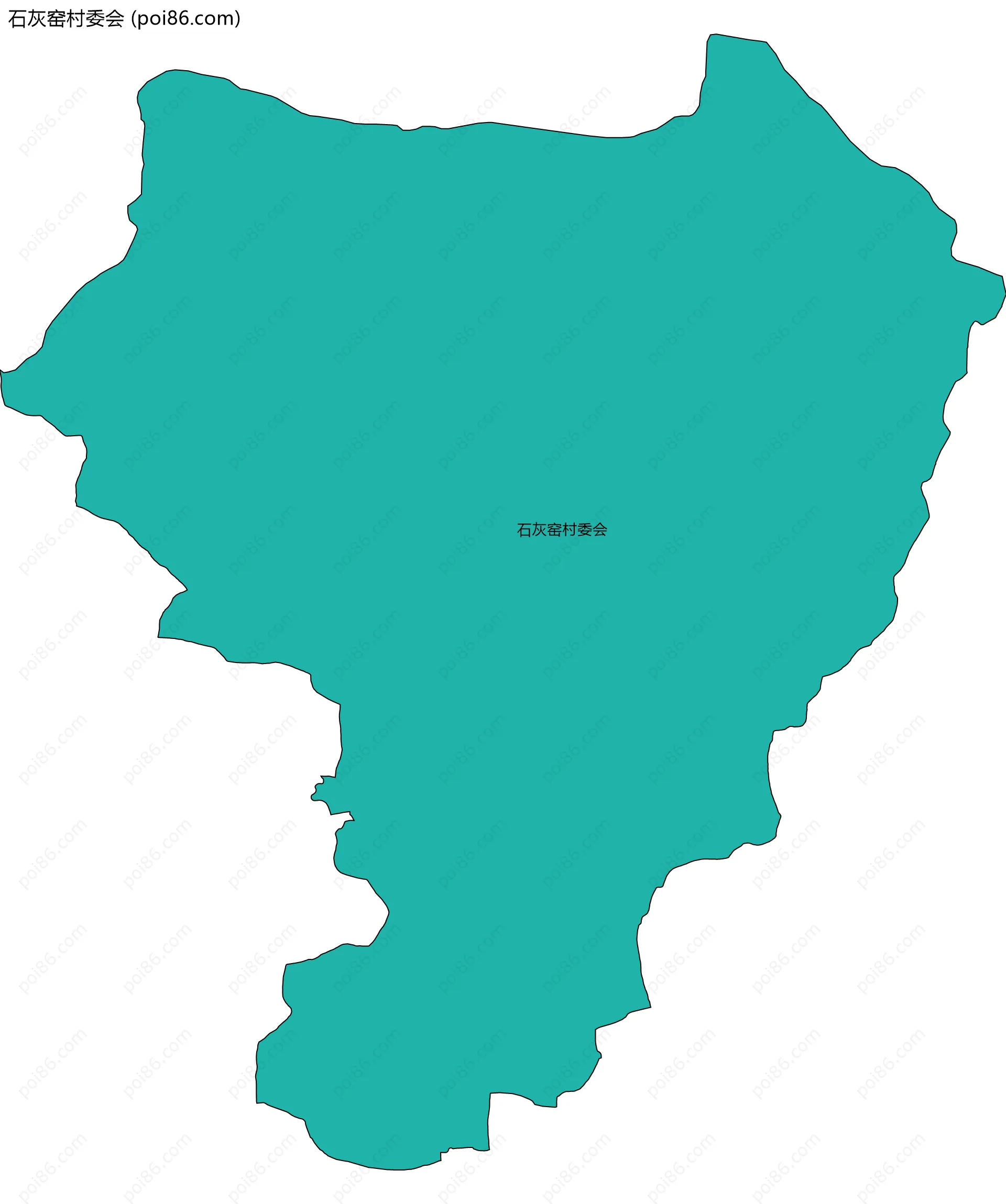 石灰窑村委会边界地图