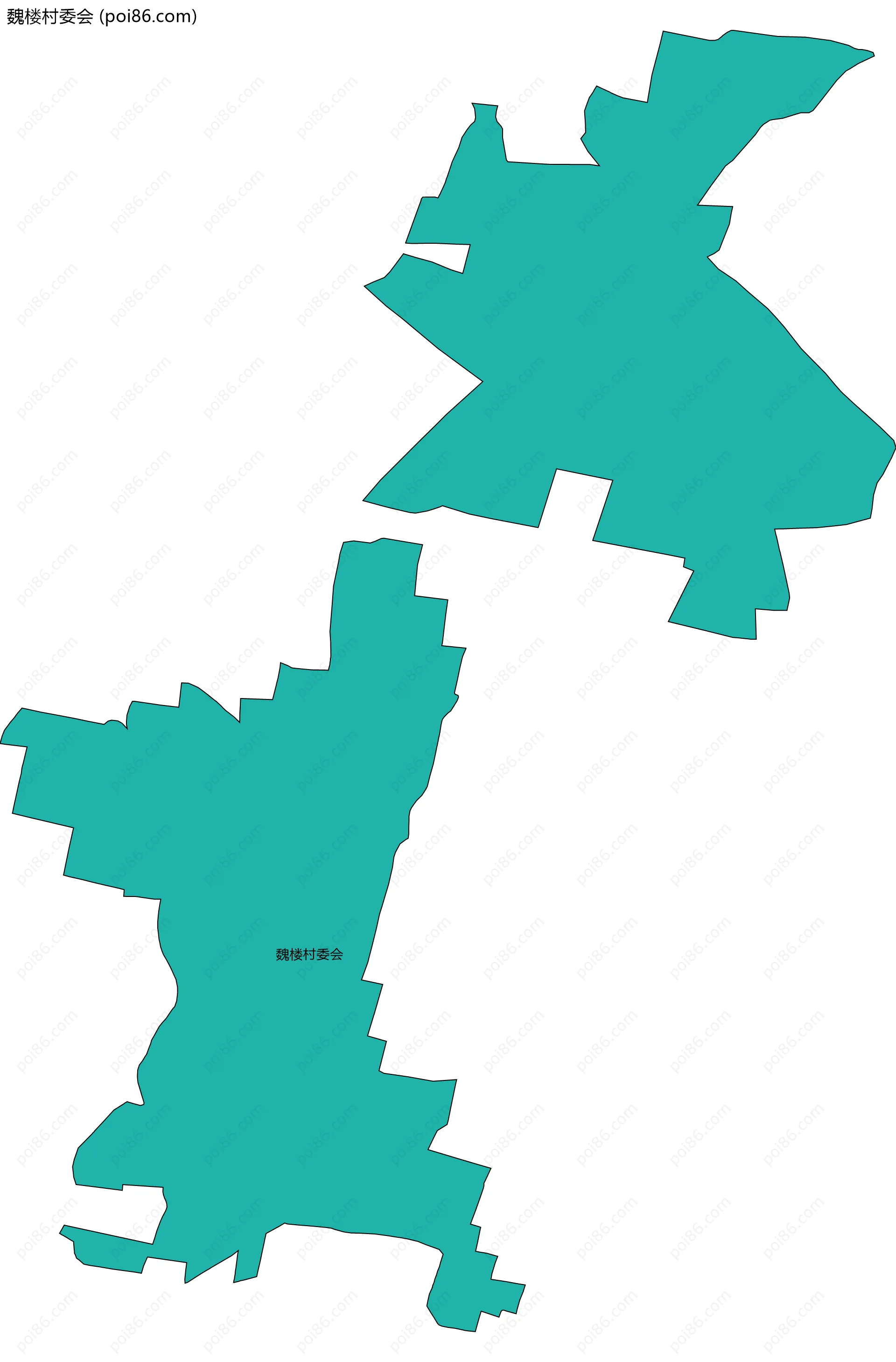 魏楼村委会边界地图