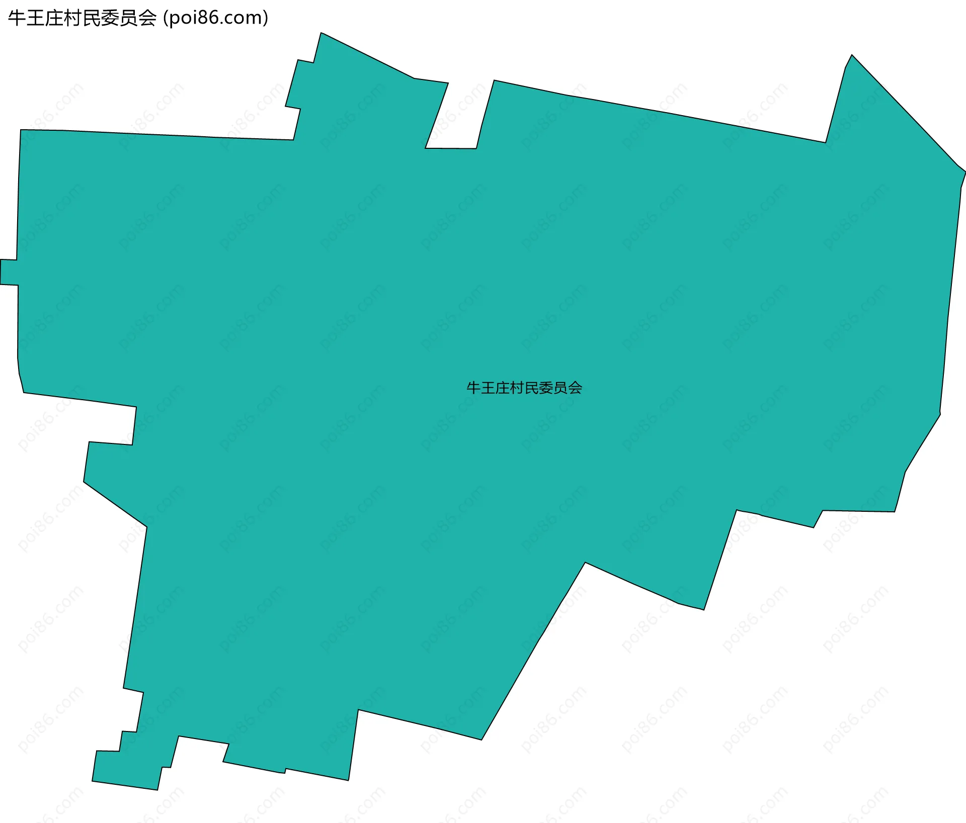 牛王庄村民委员会边界地图