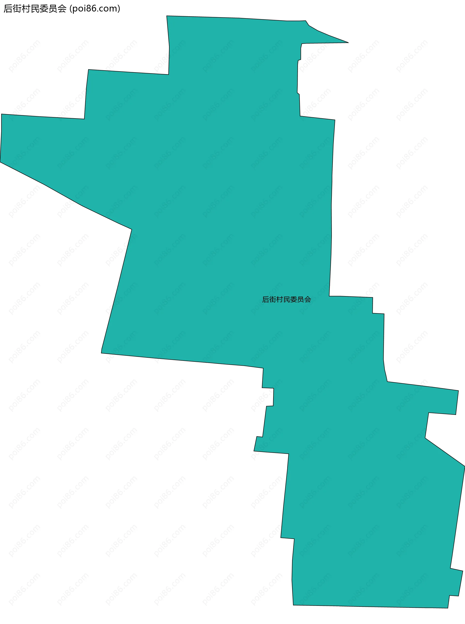 后街村民委员会边界地图