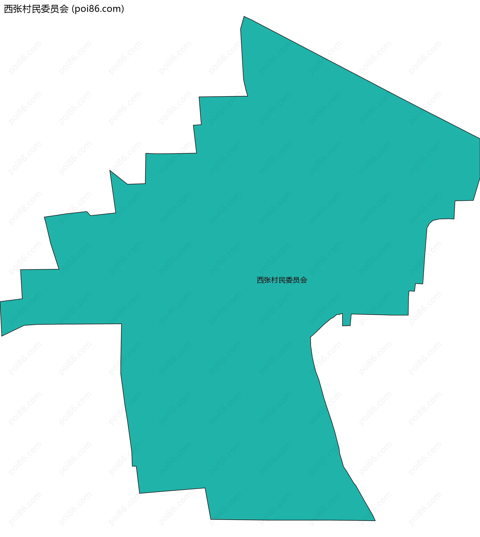 西张村民委员会边界地图