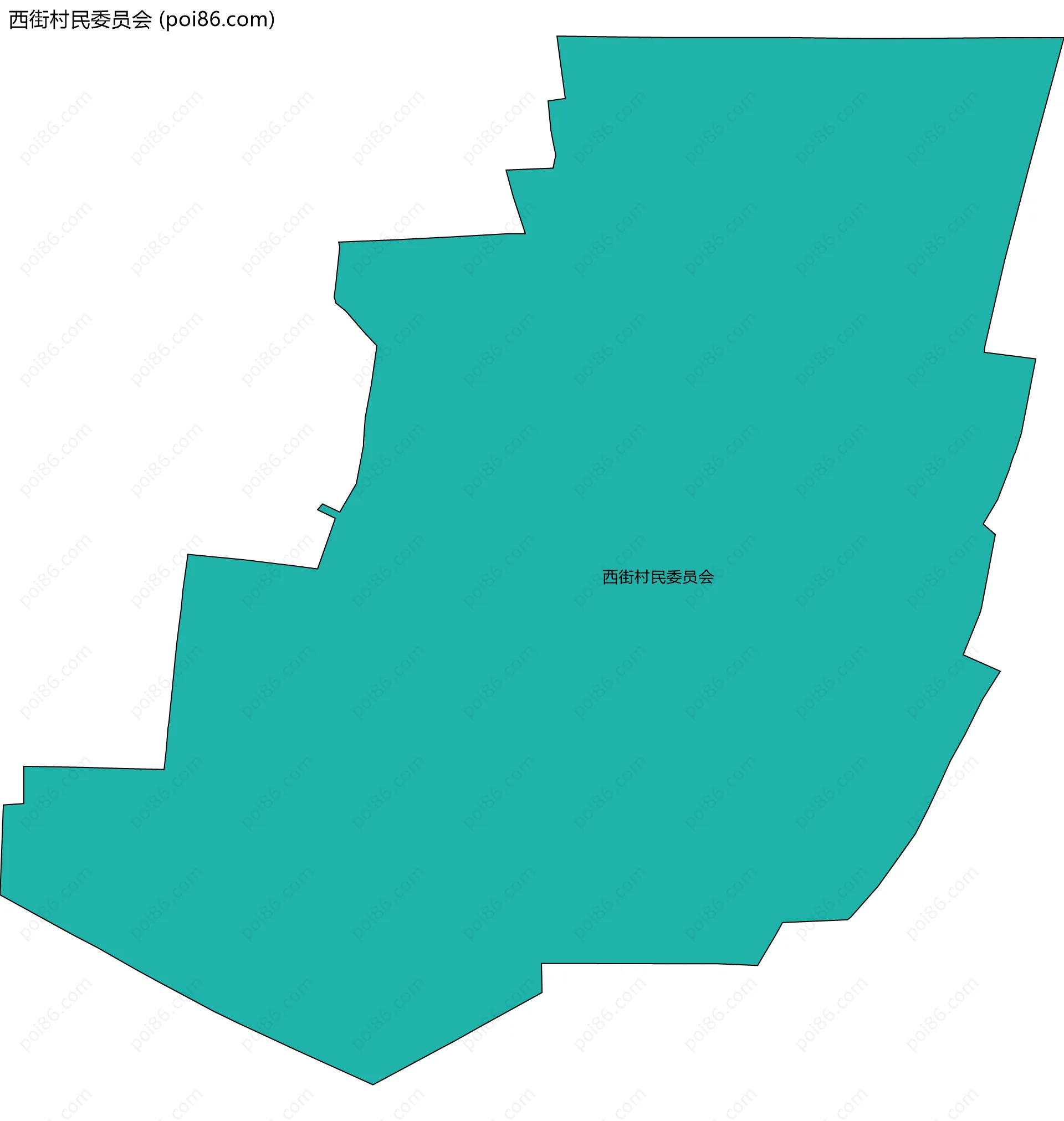 西街村民委员会边界地图