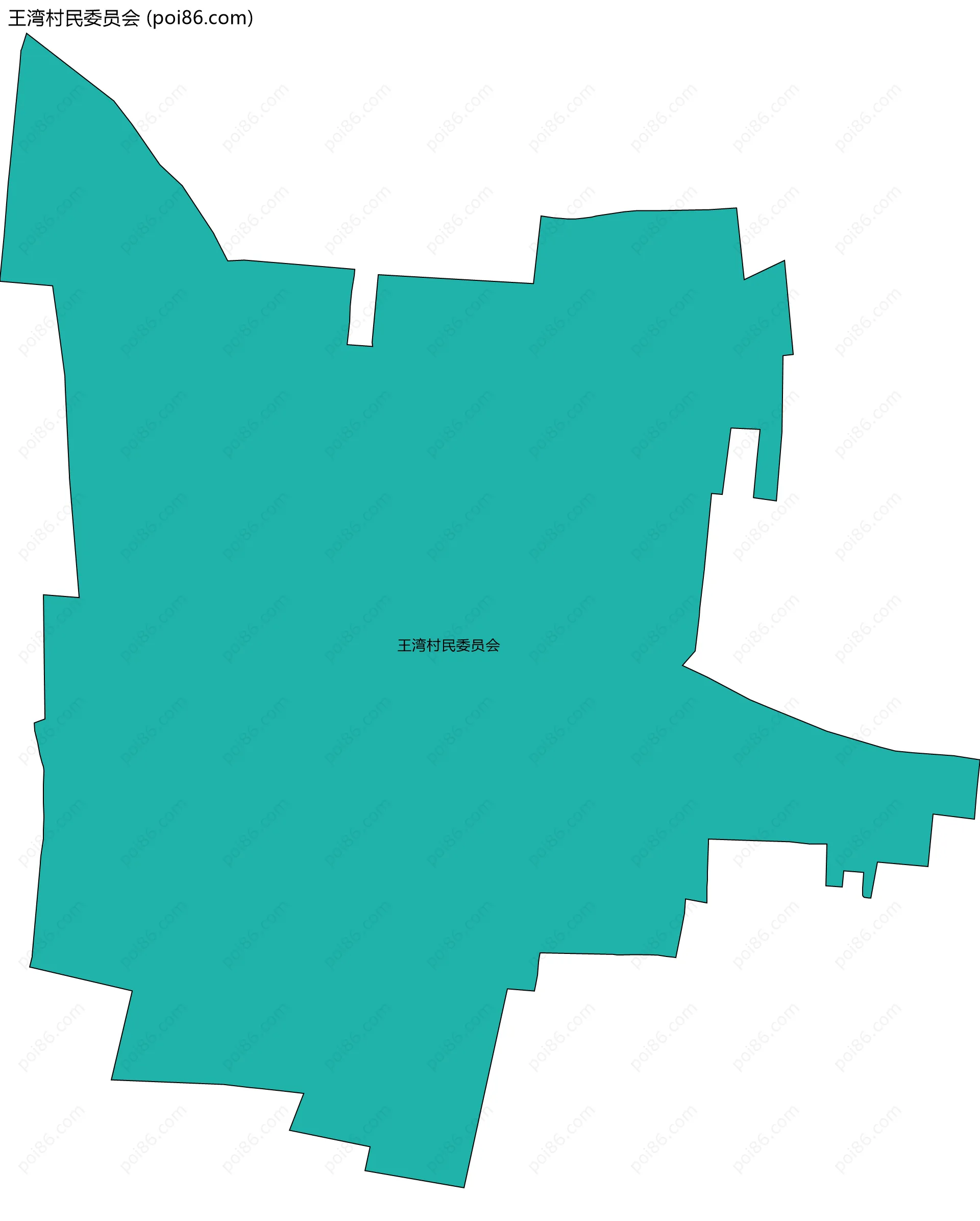 王湾村民委员会边界地图
