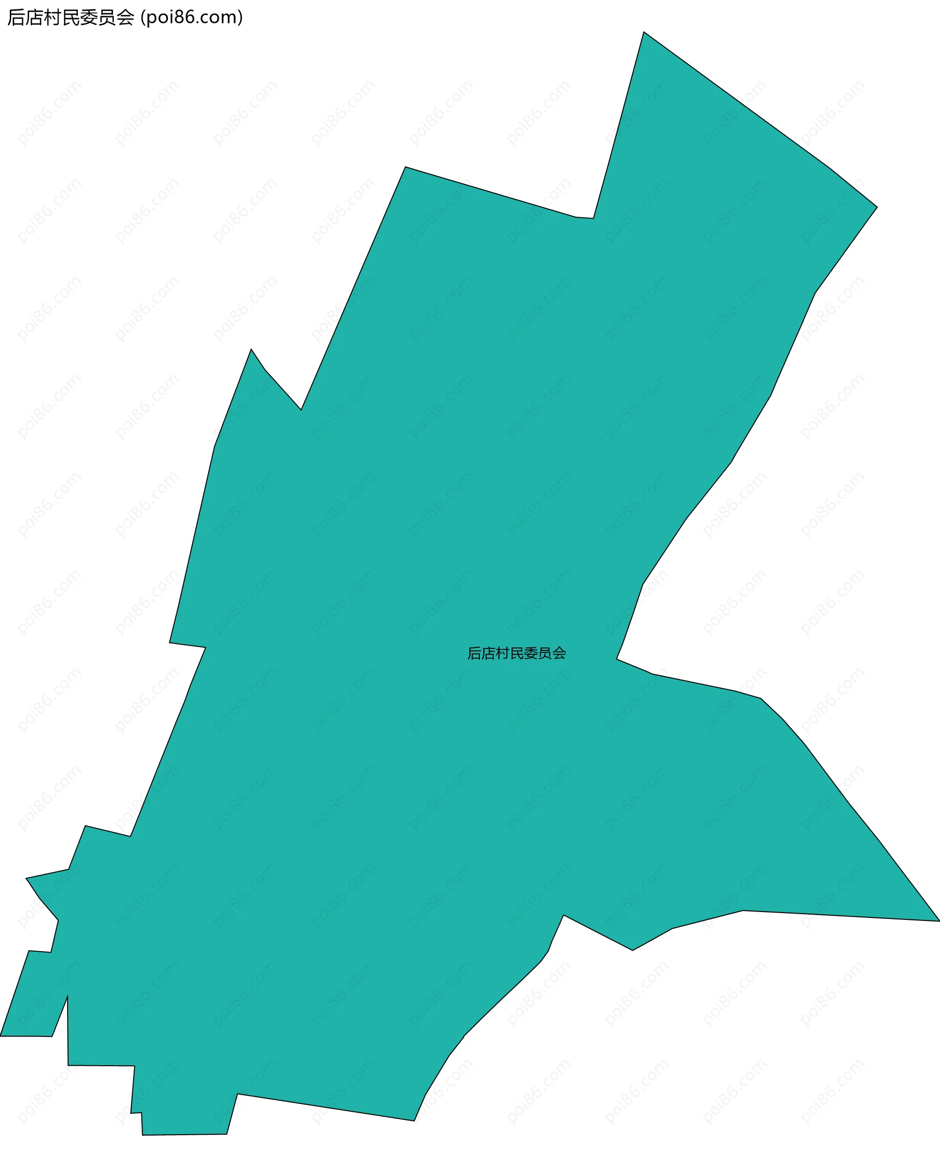 后店村民委员会边界地图