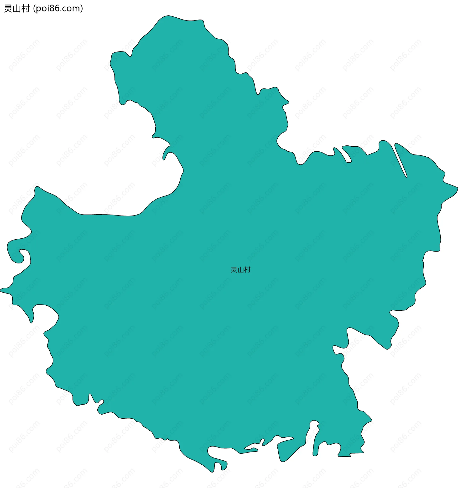 灵山村边界地图