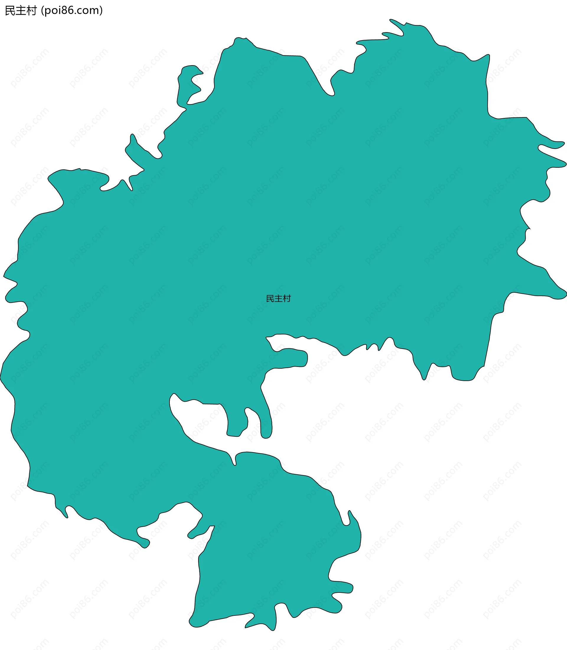 民主村边界地图