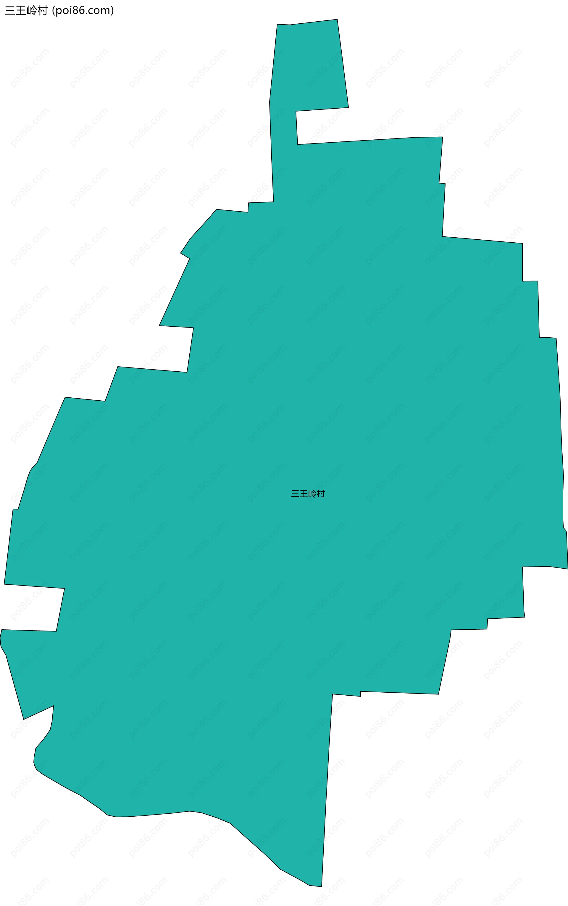 三王岭村边界地图