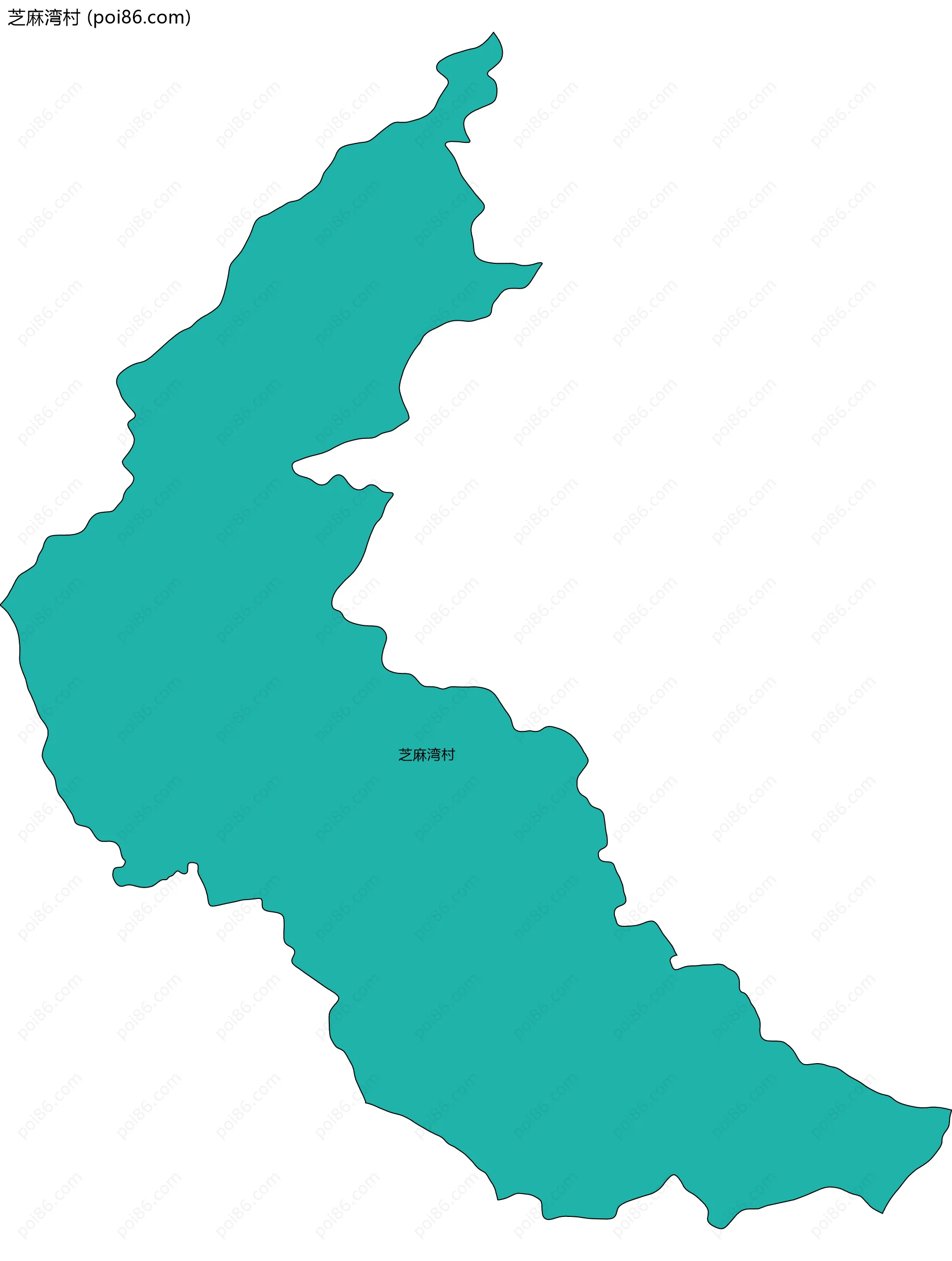 芝麻湾村边界地图