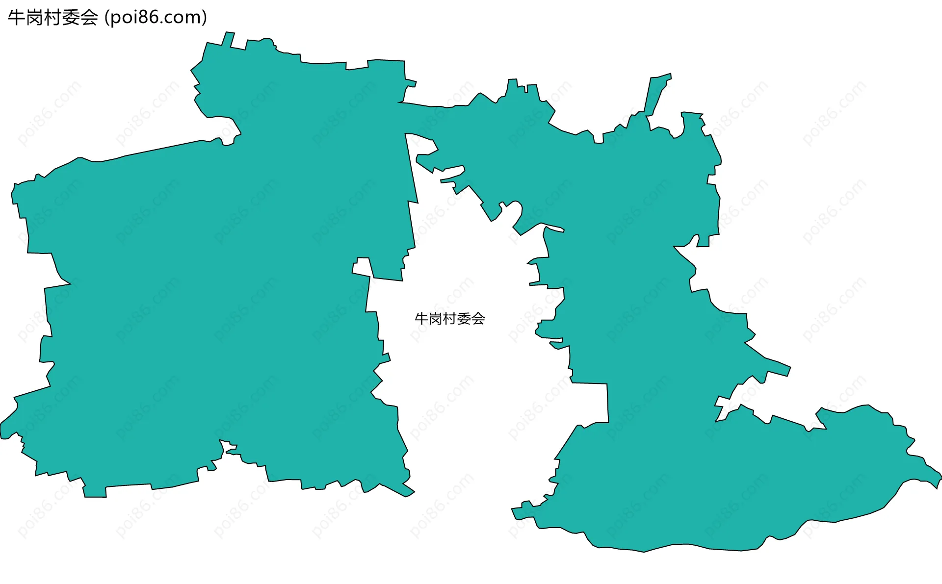 牛岗村委会边界地图
