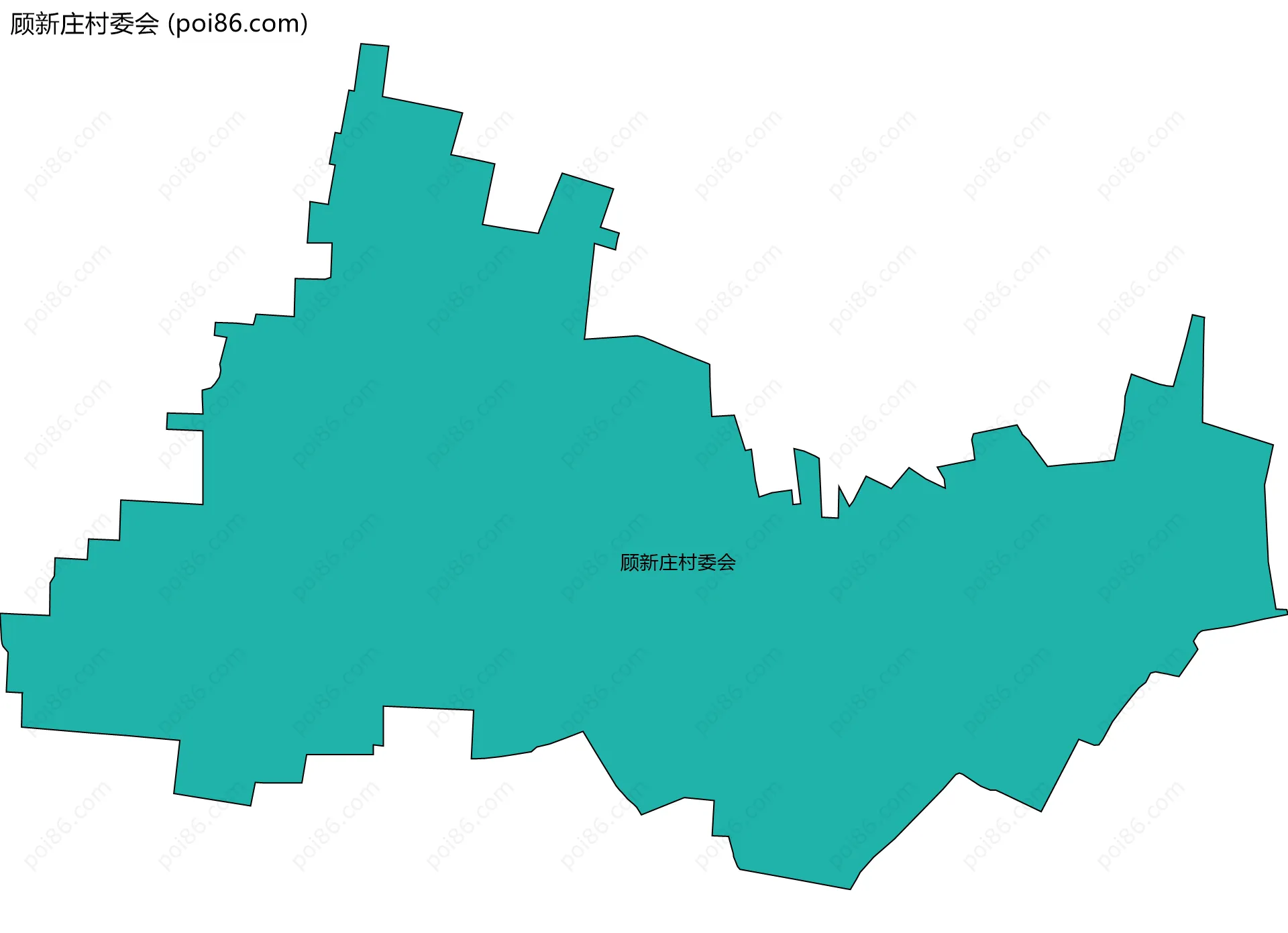 顾新庄村委会边界地图