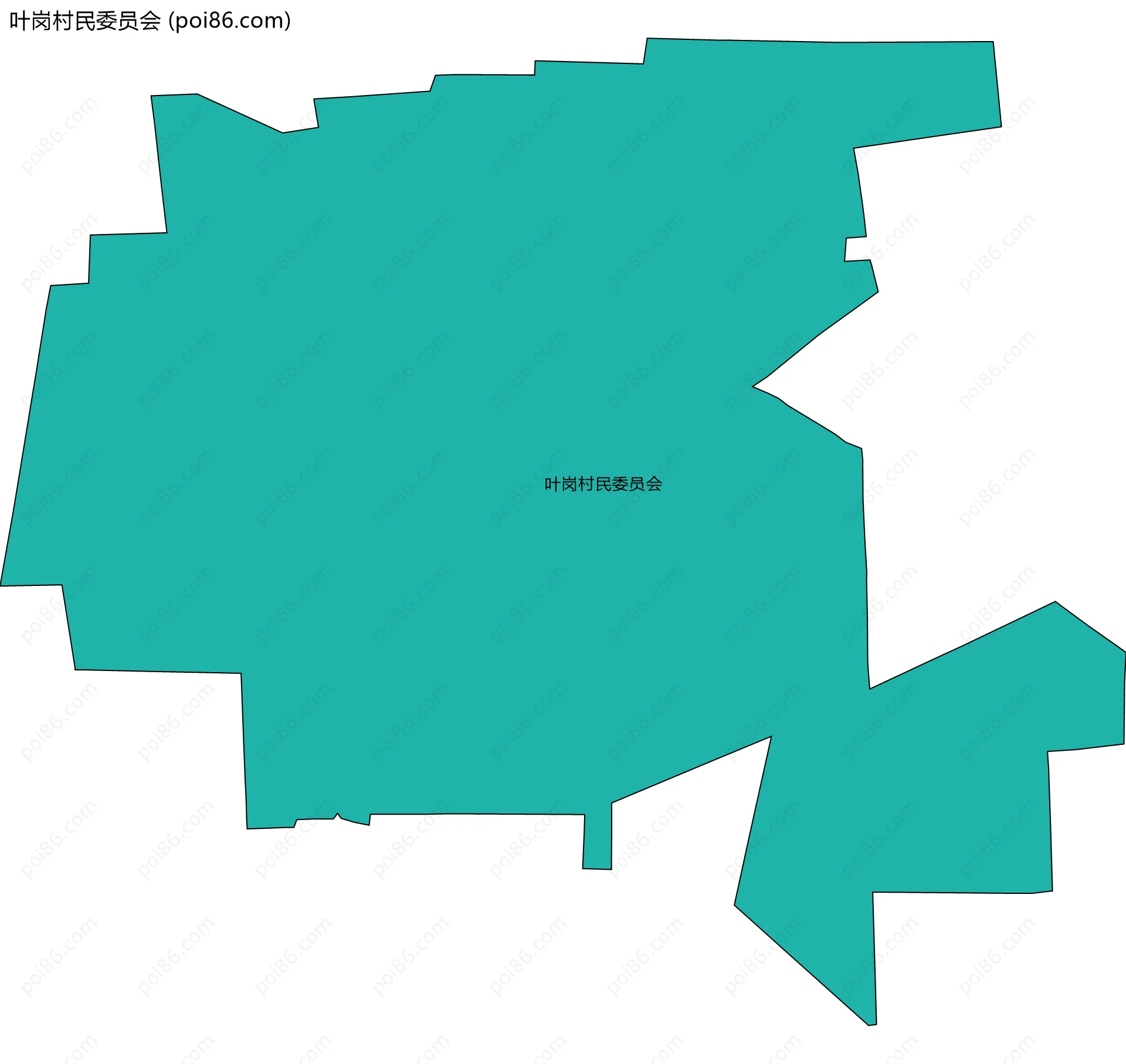 叶岗村民委员会边界地图