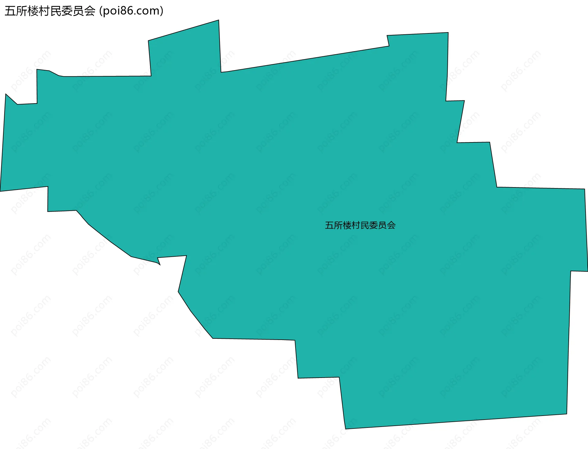 五所楼村民委员会边界地图