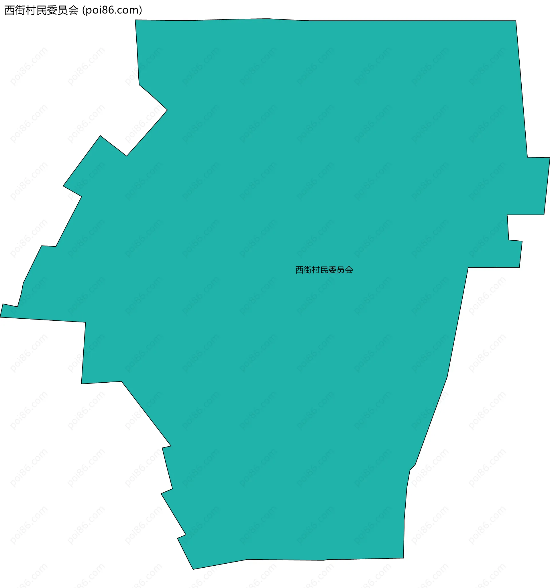 西街村民委员会边界地图