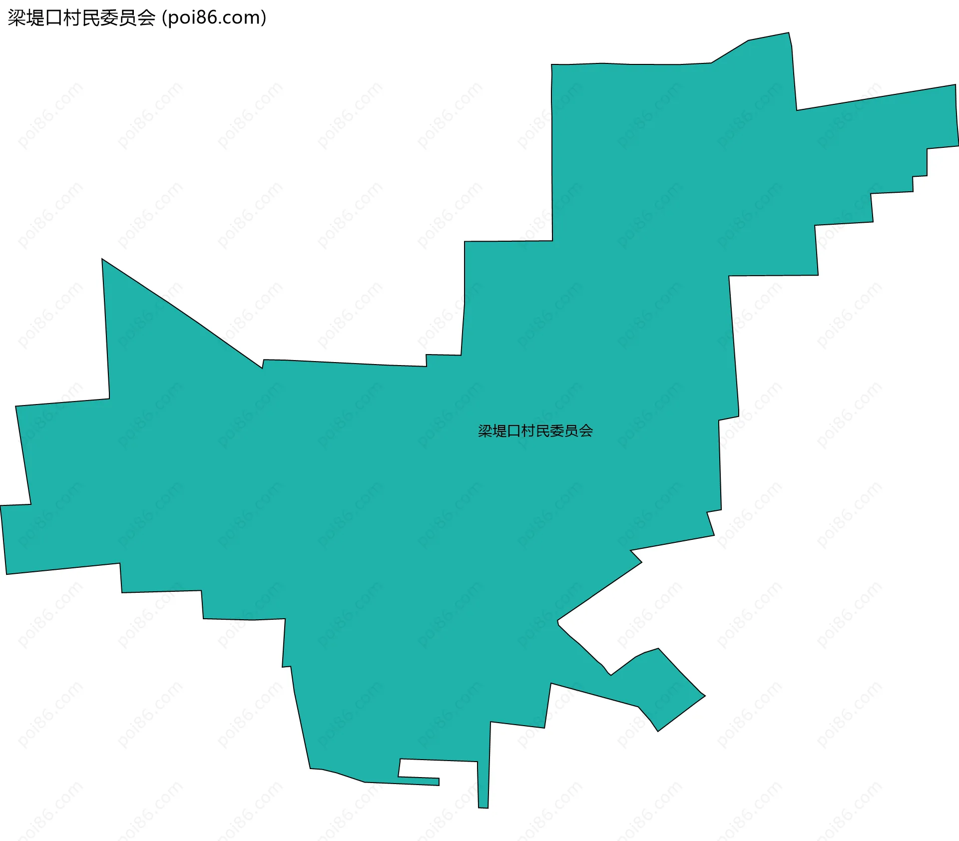 梁堤口村民委员会边界地图