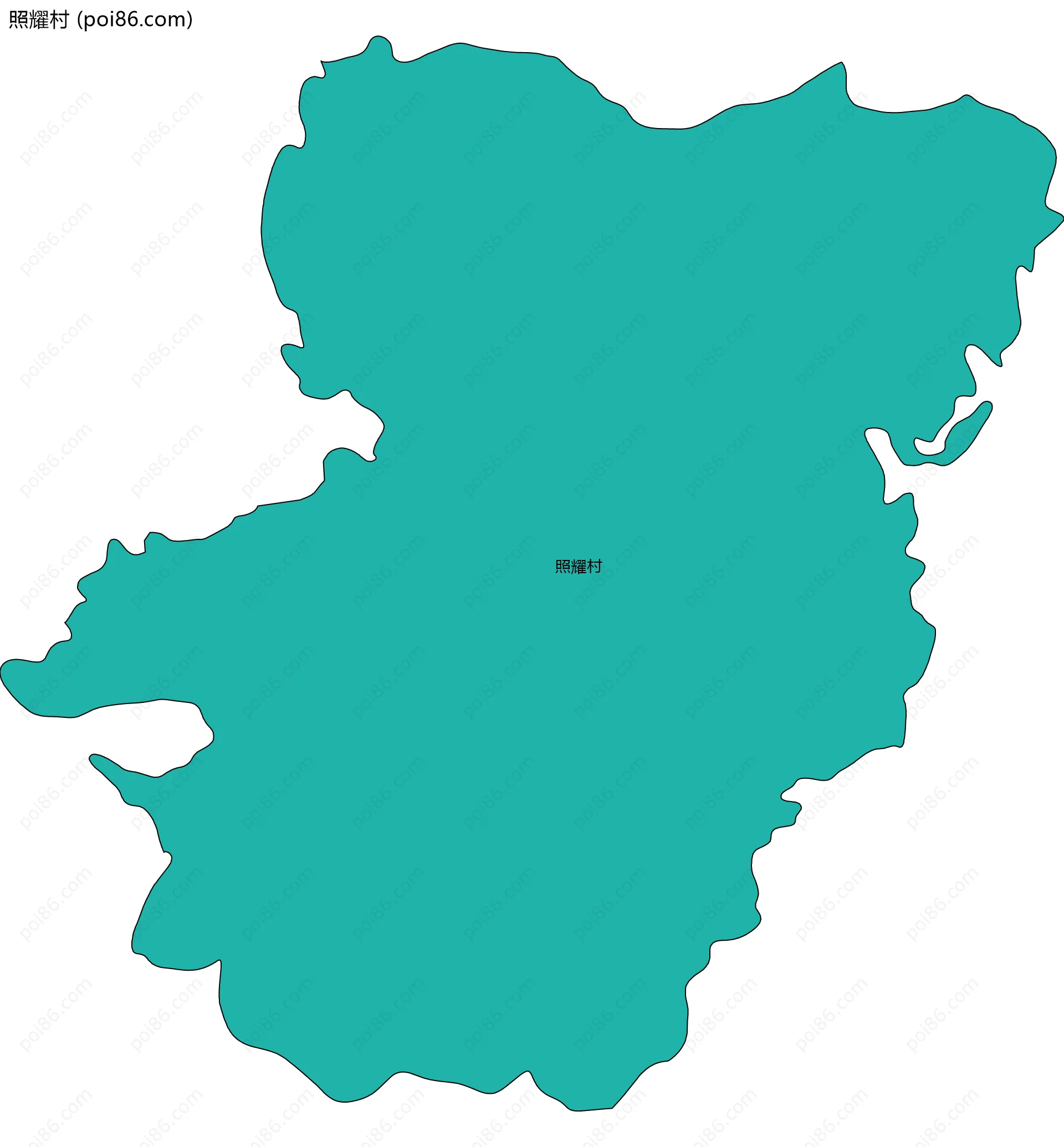 照耀村边界地图