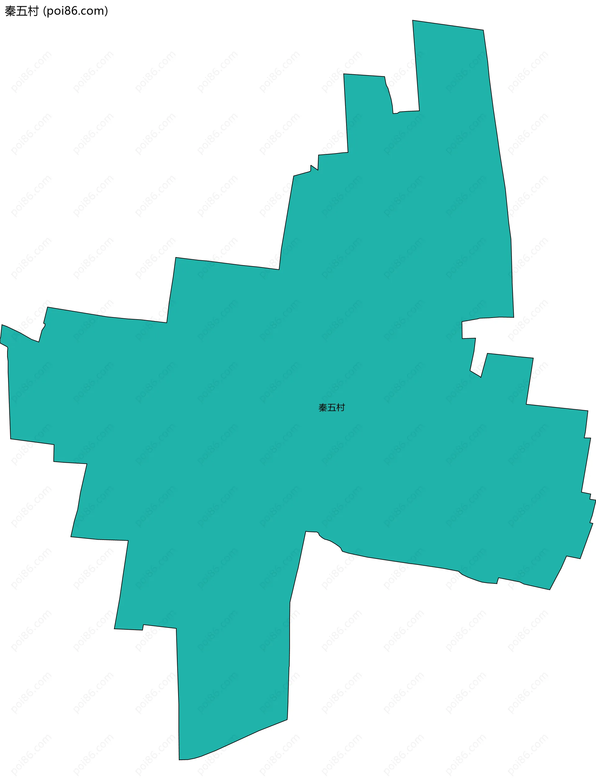 秦五村边界地图
