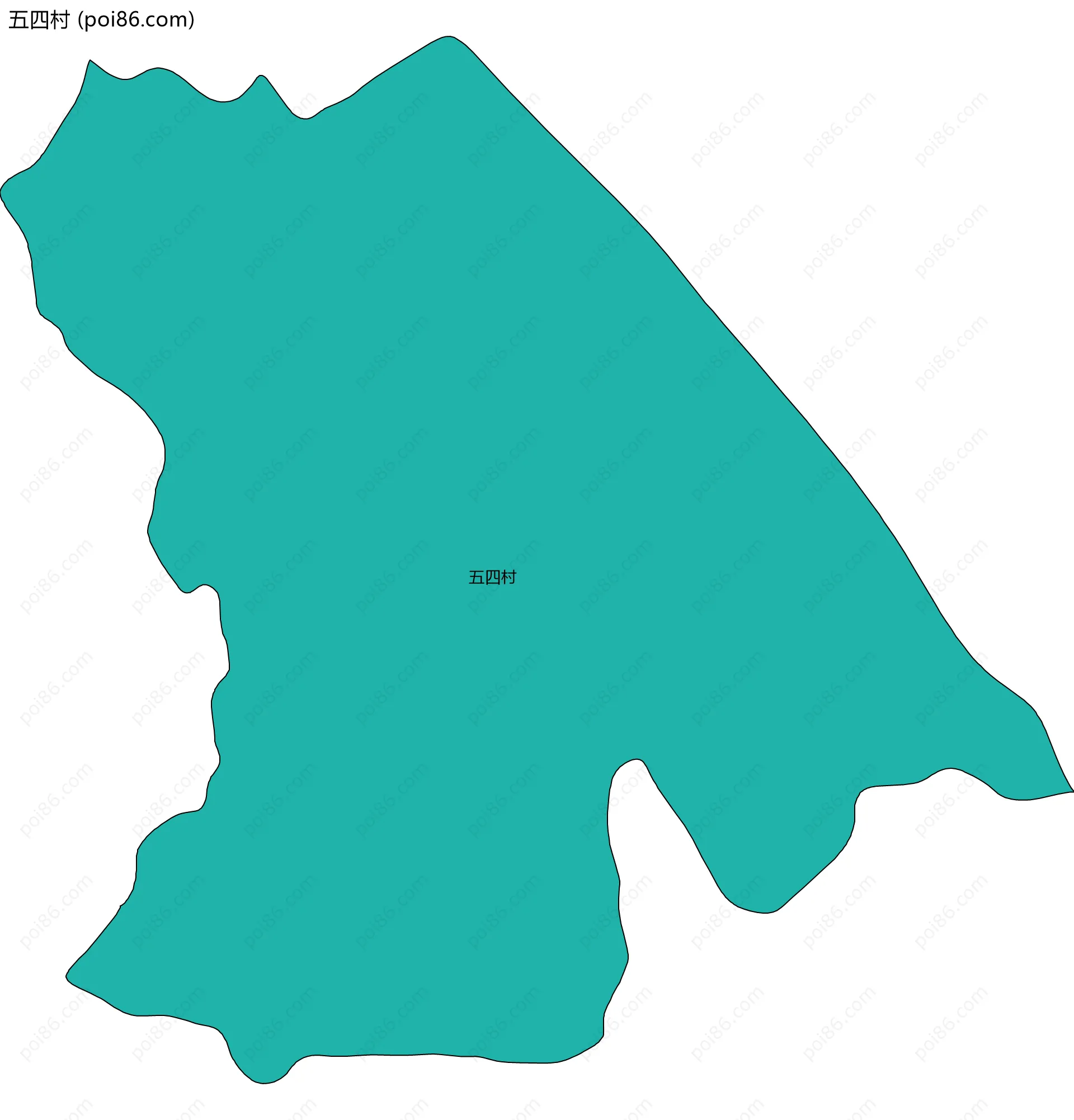 五四村边界地图