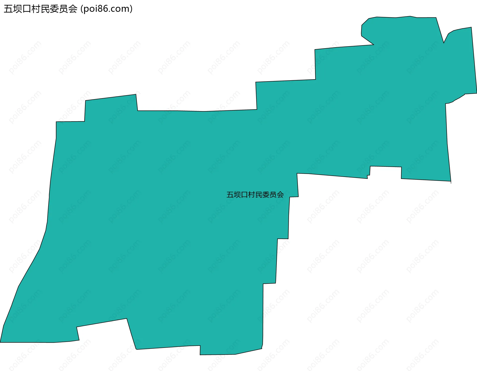 五坝口村民委员会边界地图