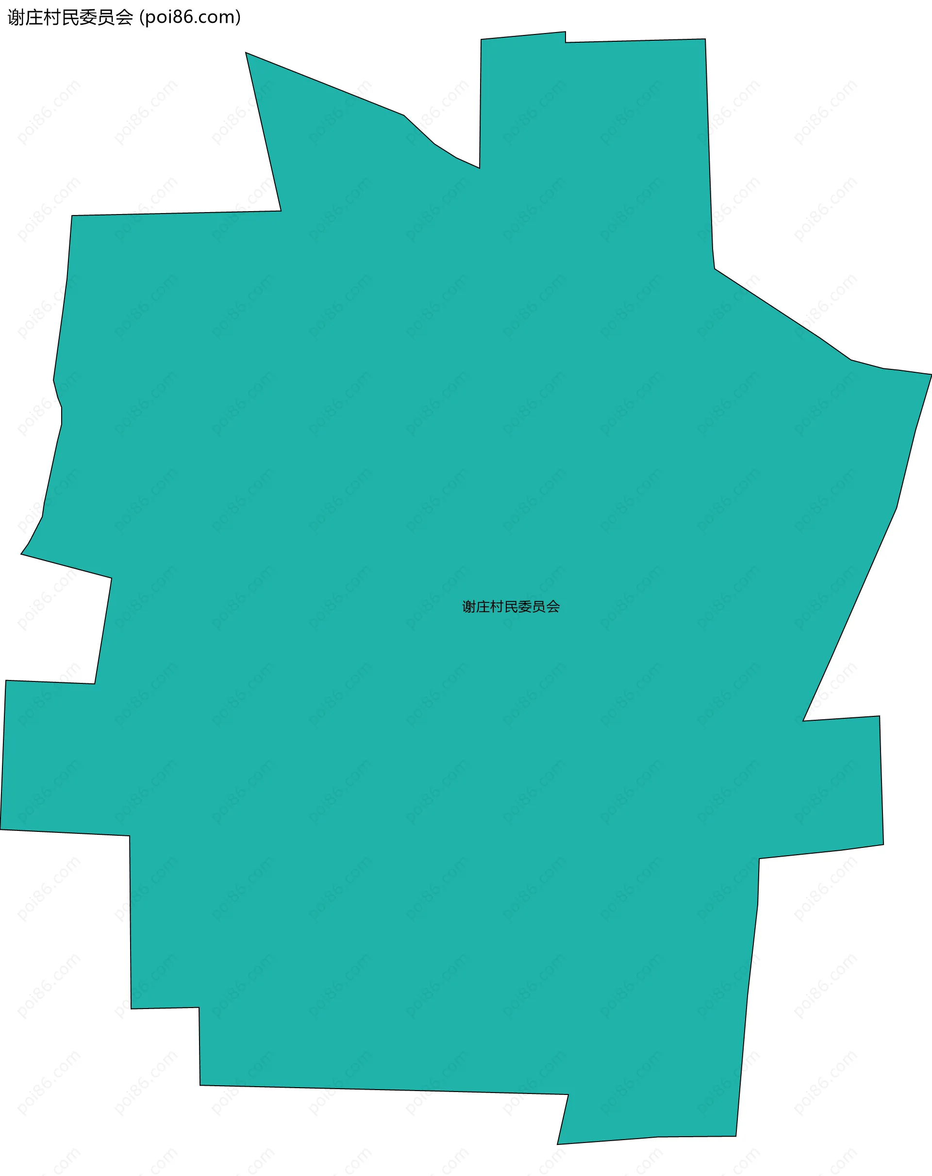 谢庄村民委员会边界地图