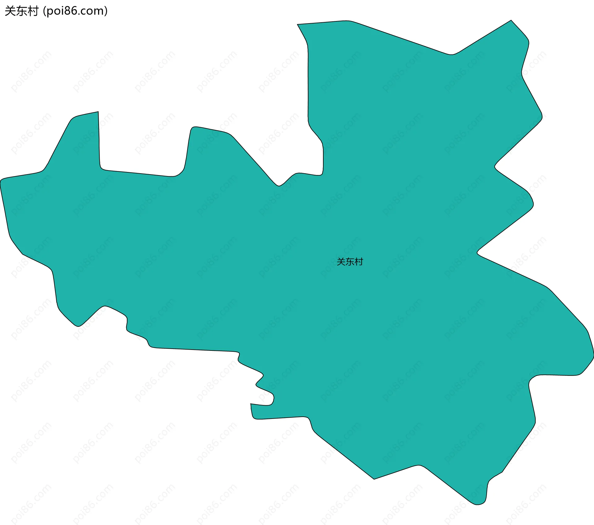 关东村边界地图