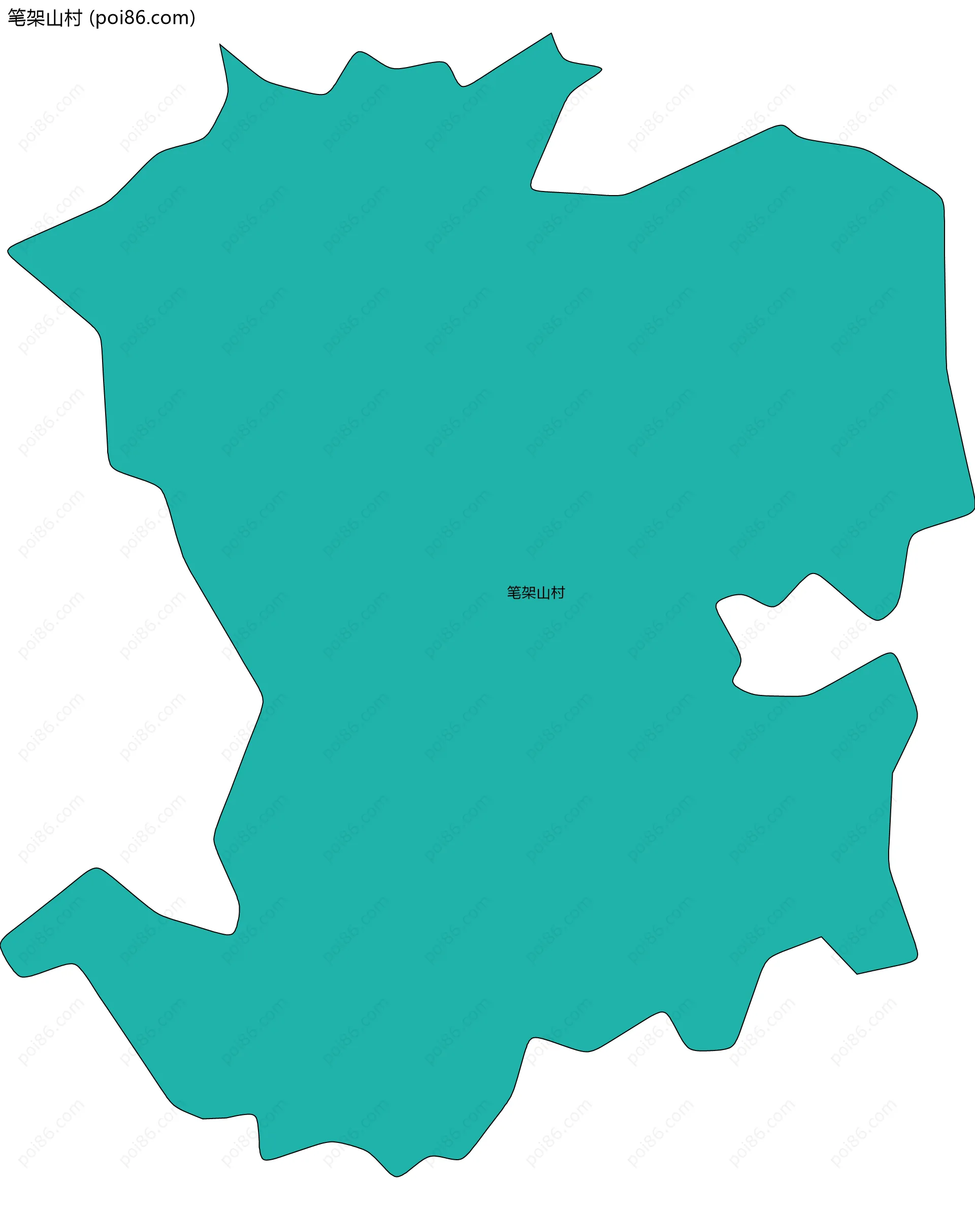 笔架山村边界地图