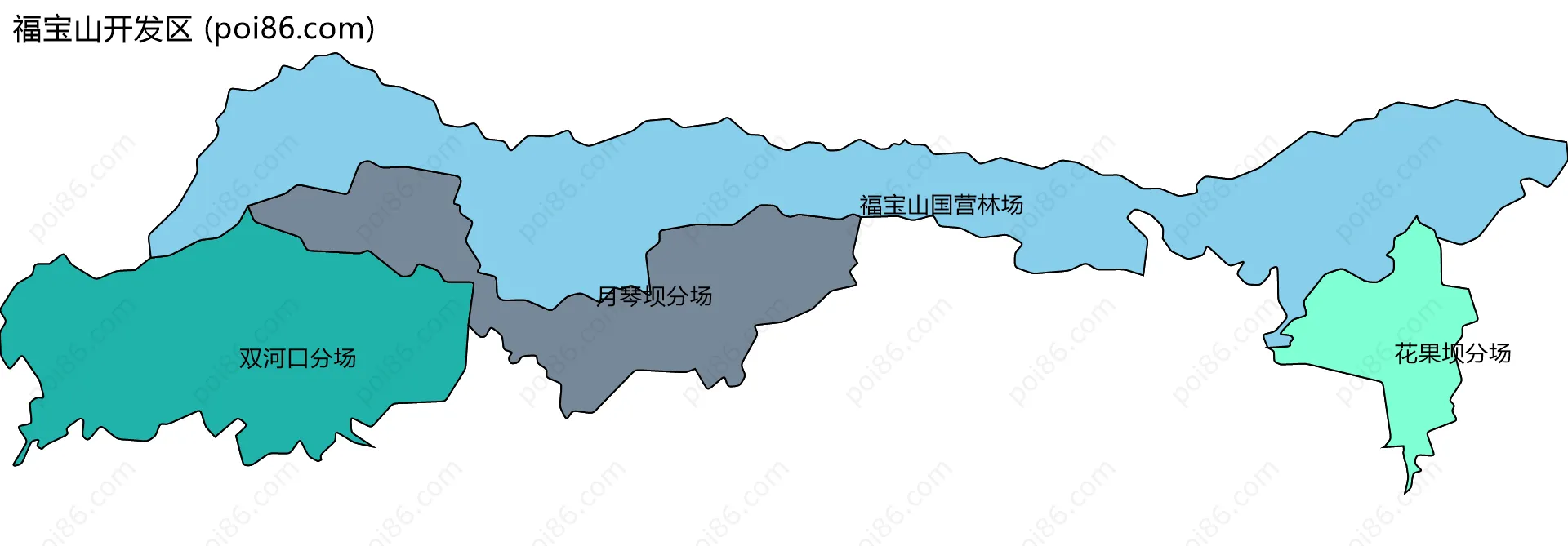福宝山开发区边界地图(五级行政区划)