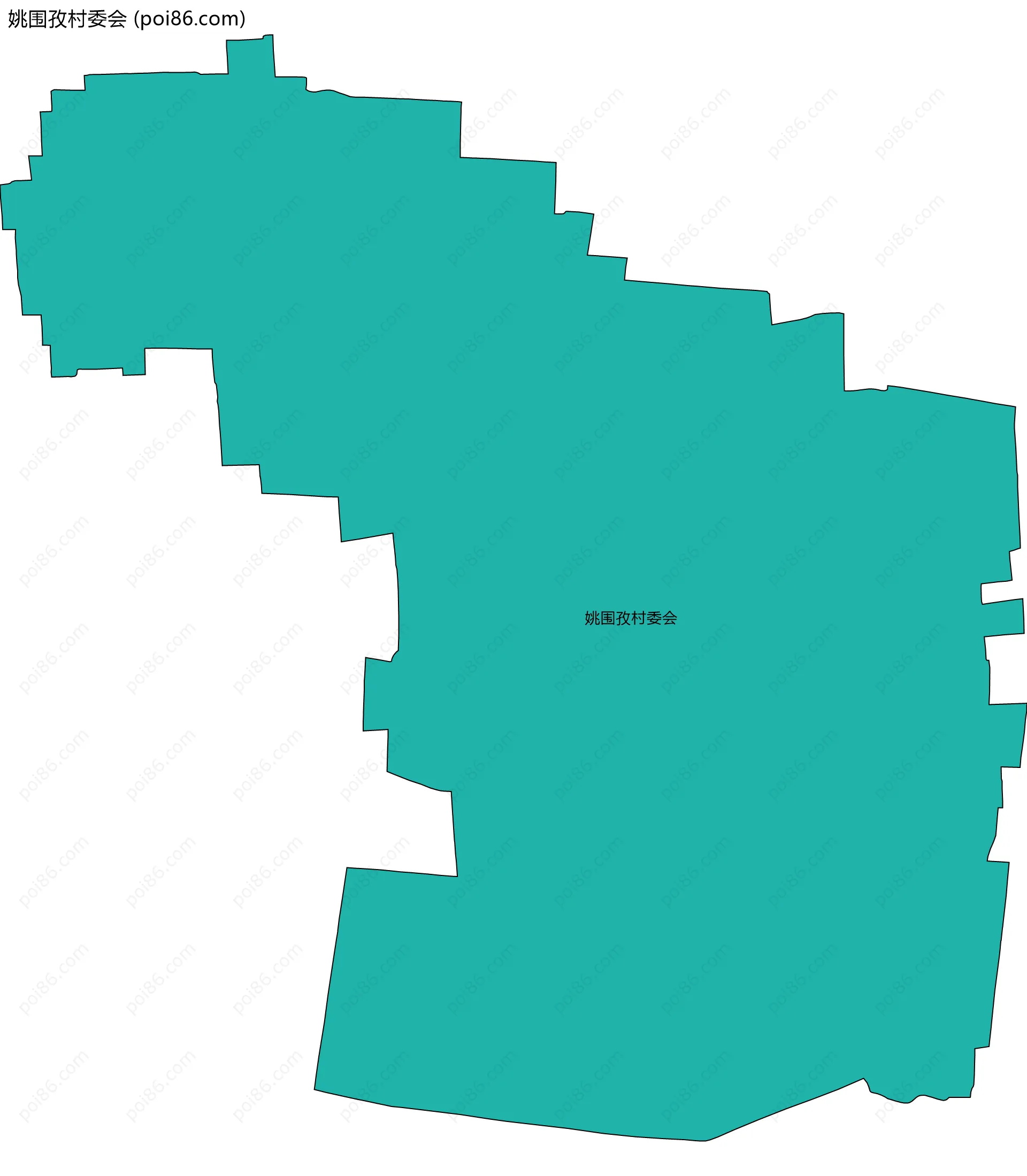 姚围孜村委会边界地图