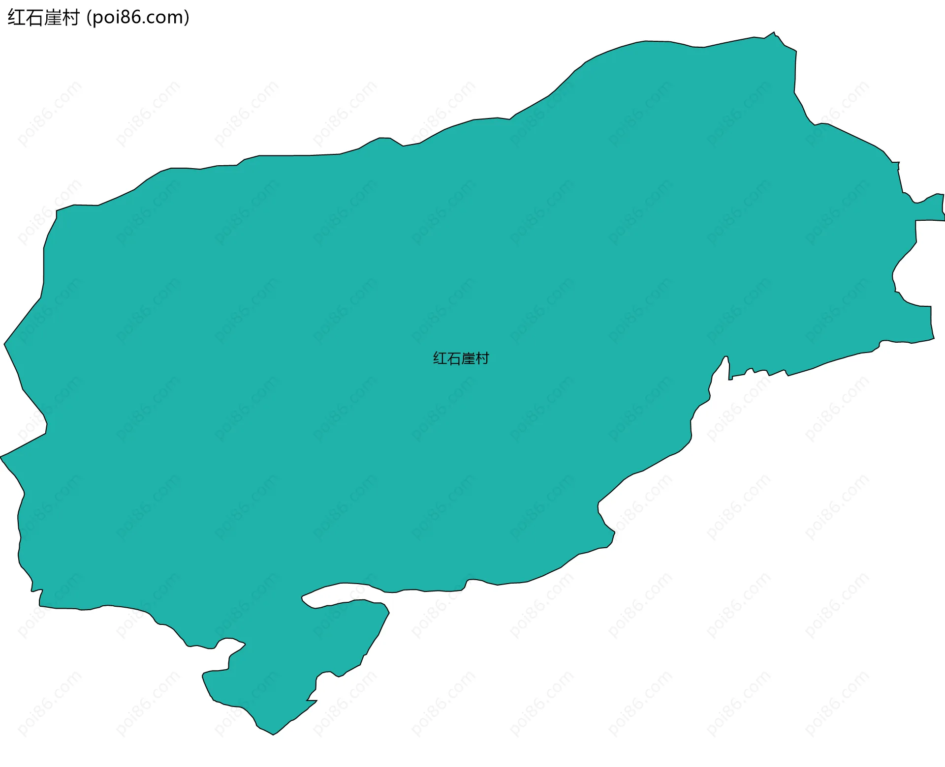 红石崖村边界地图