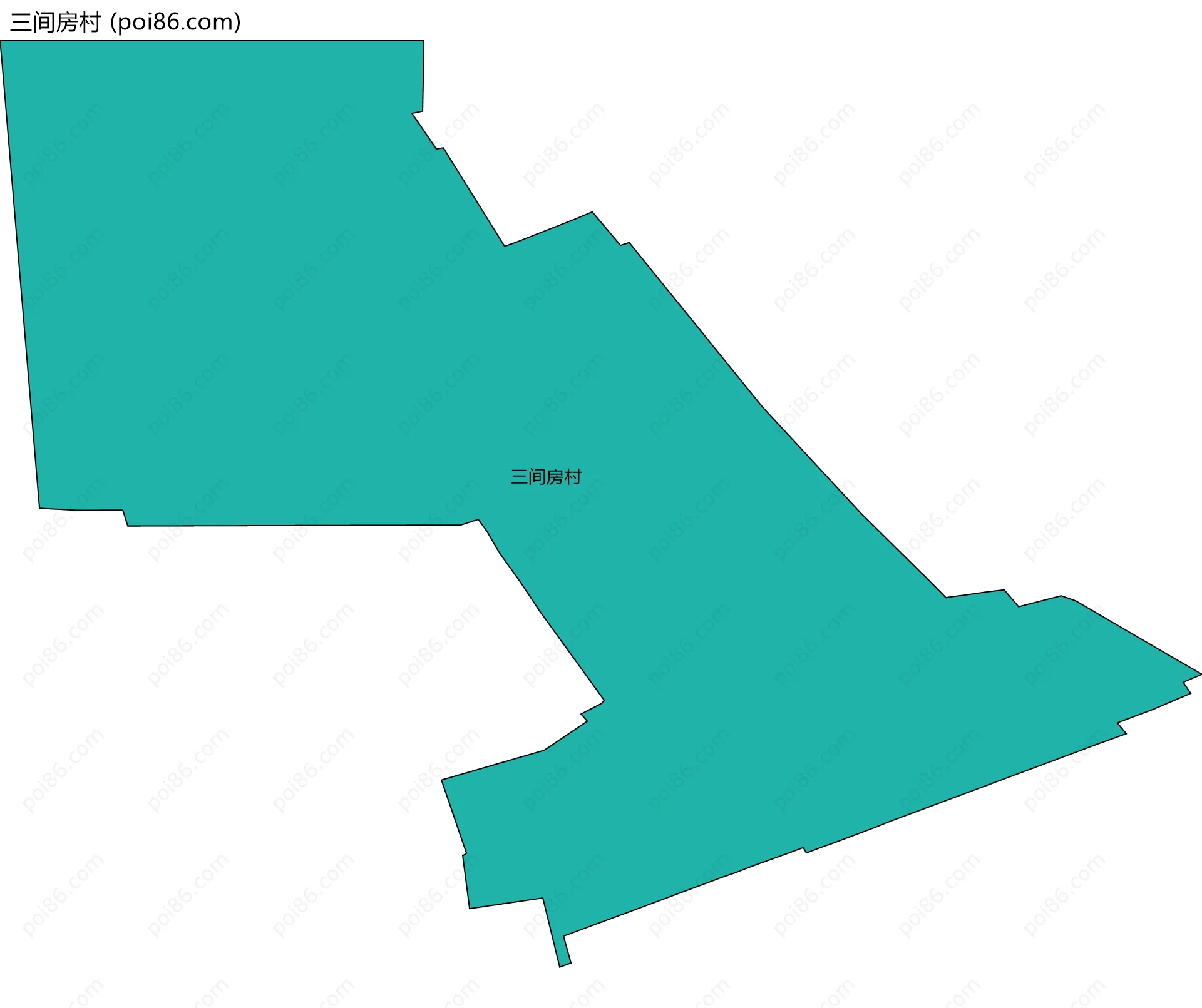 三间房村边界地图
