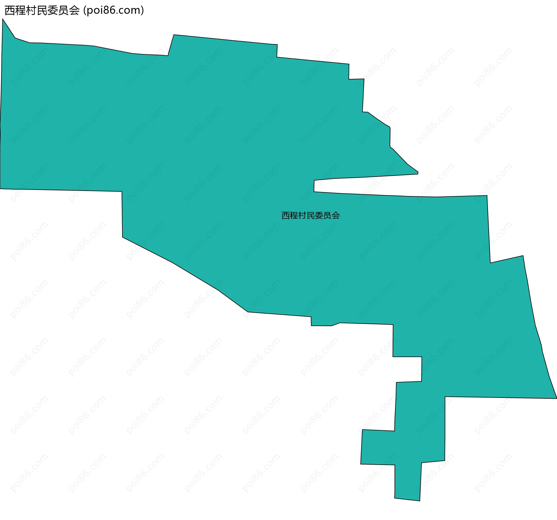 西程村民委员会边界地图