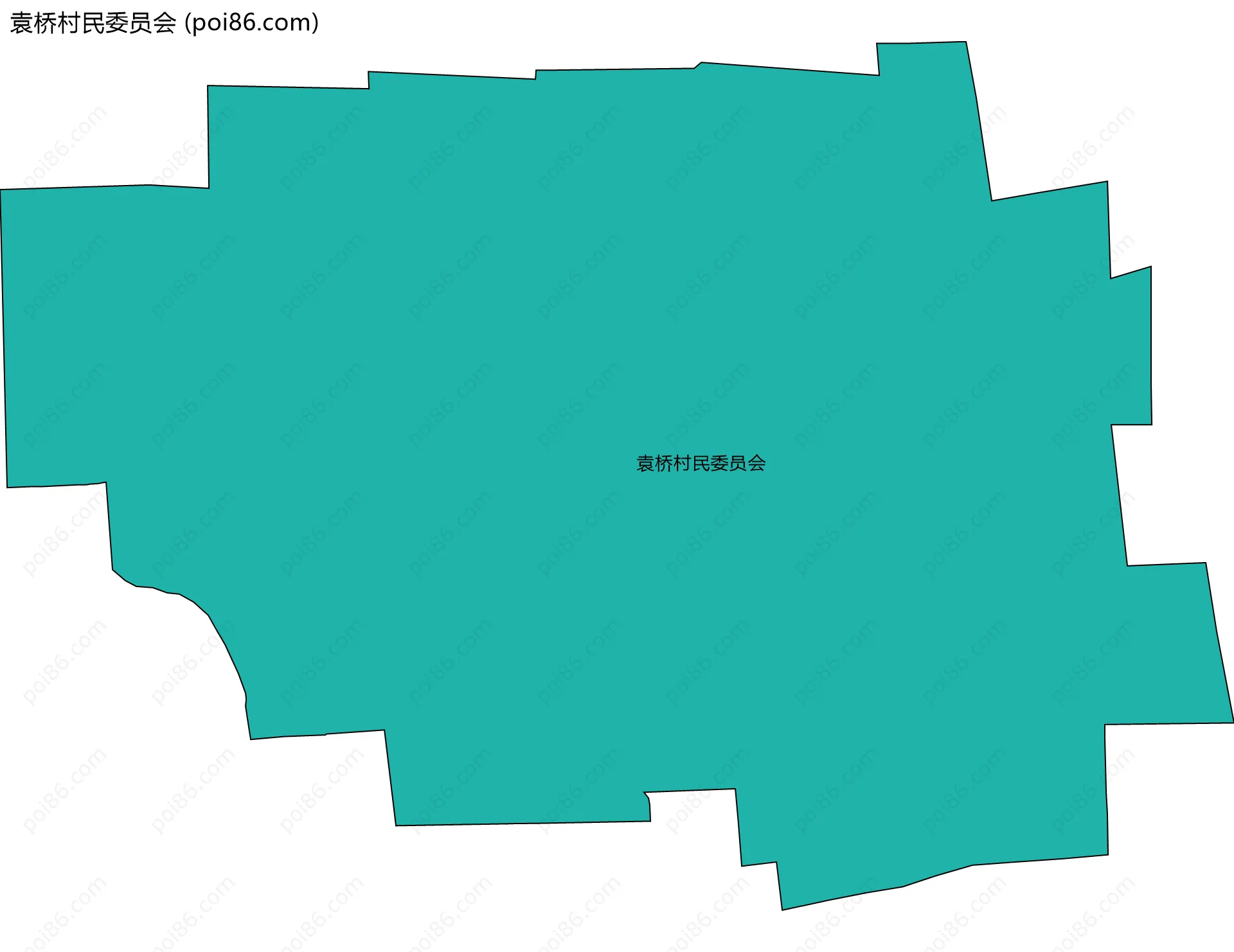 袁桥村民委员会边界地图