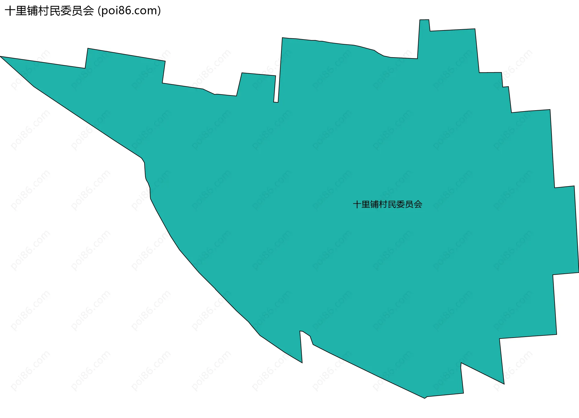 十里铺村民委员会边界地图