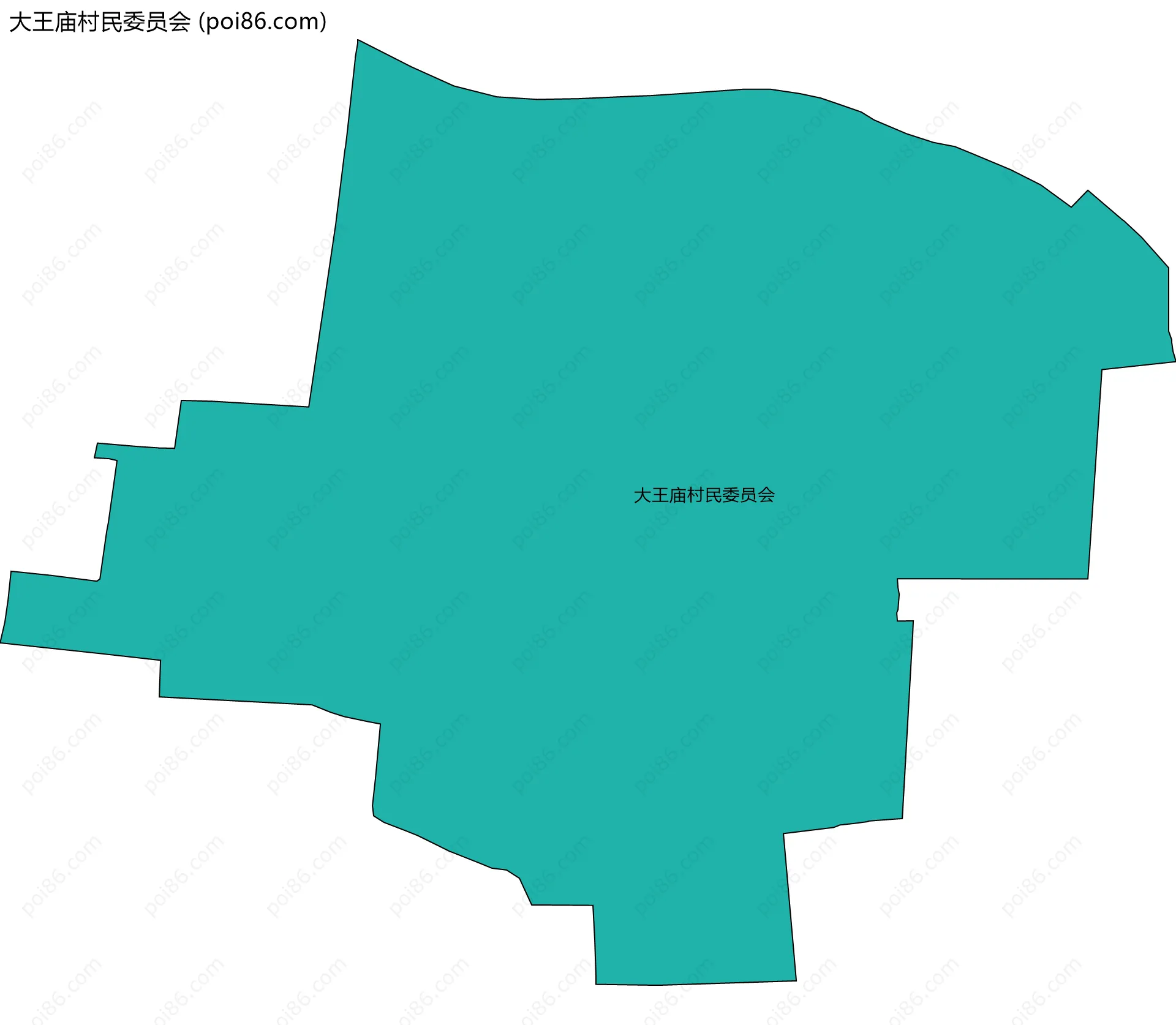 大王庙村民委员会边界地图