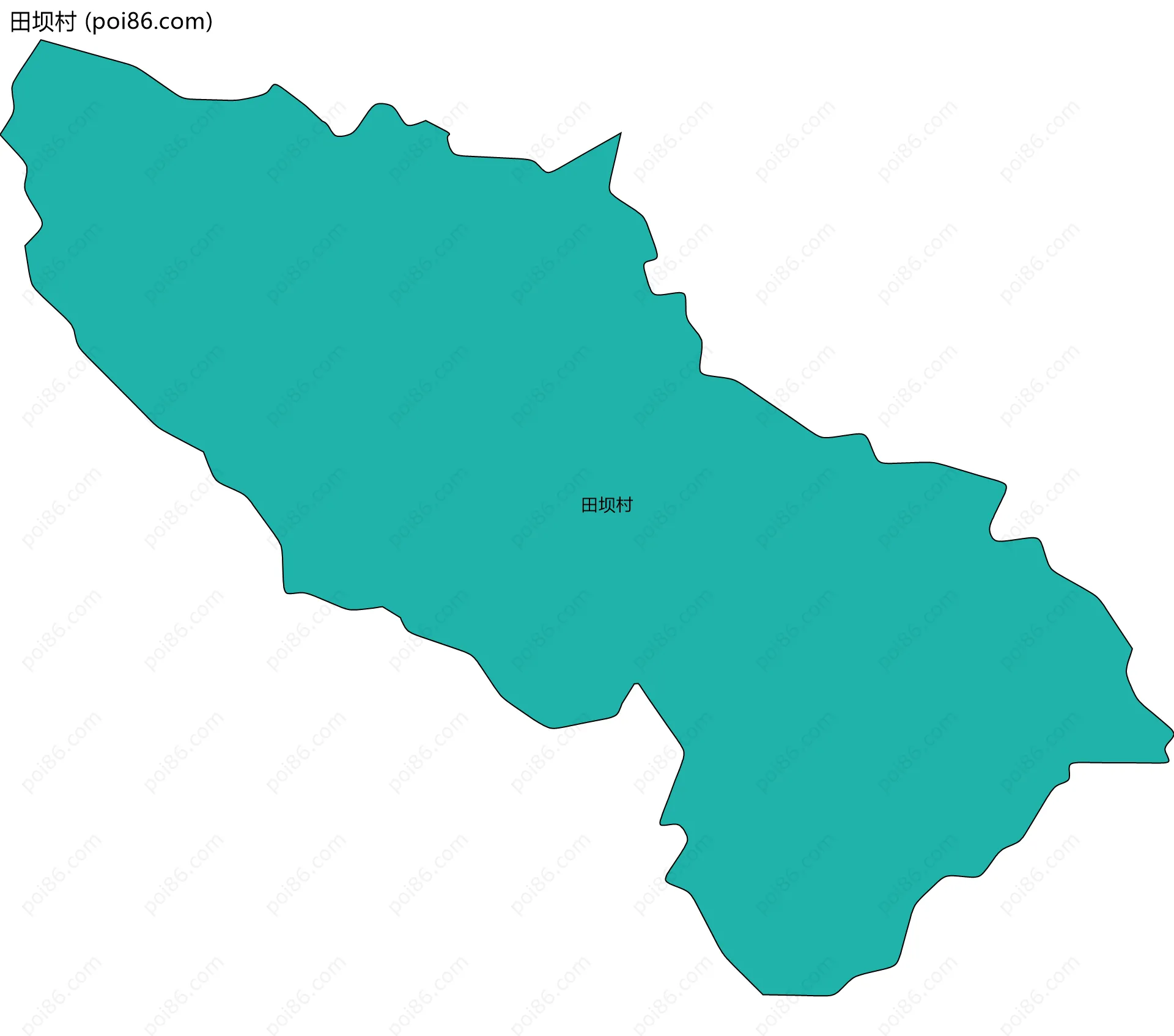 田坝村边界地图