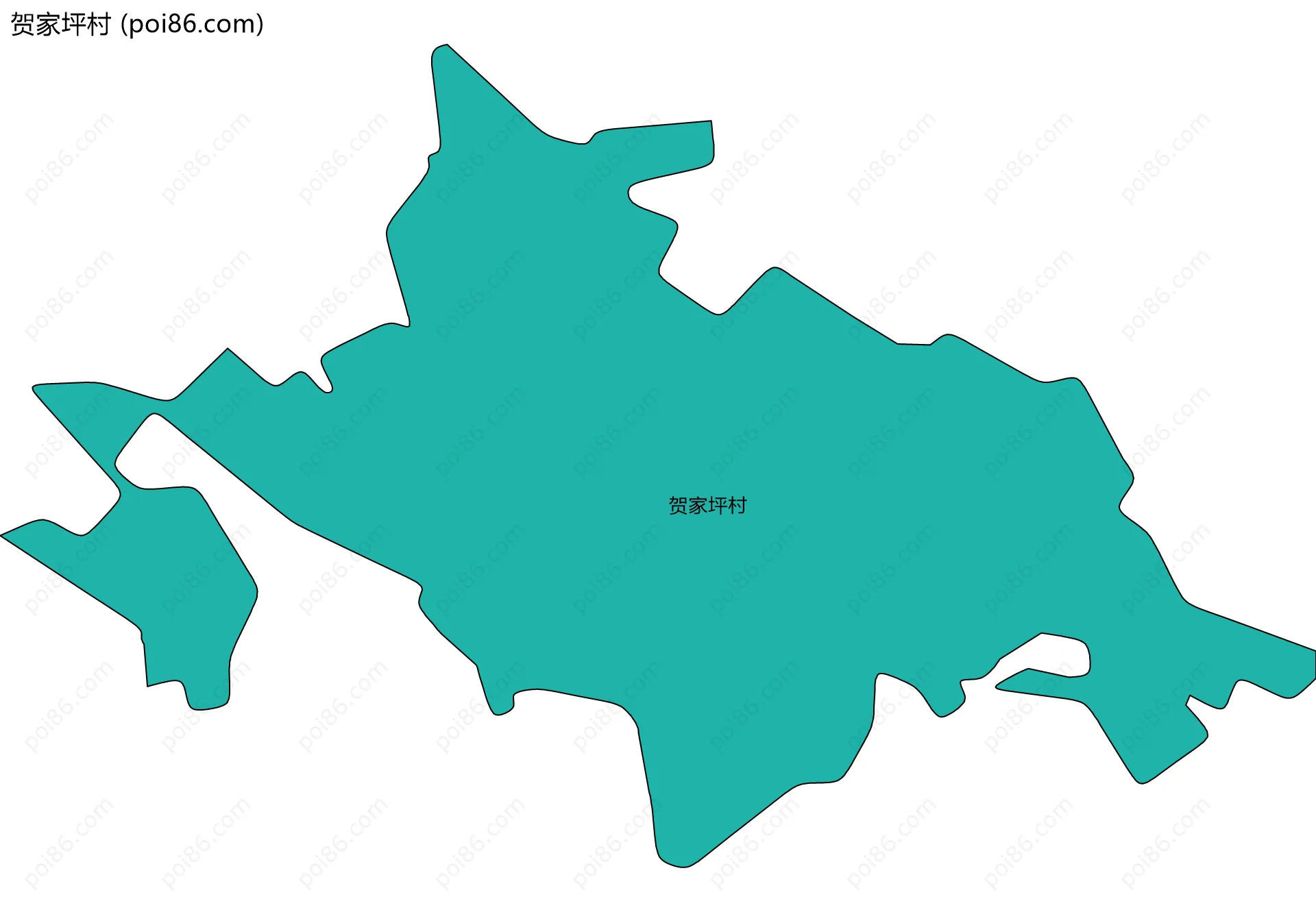 贺家坪村边界地图