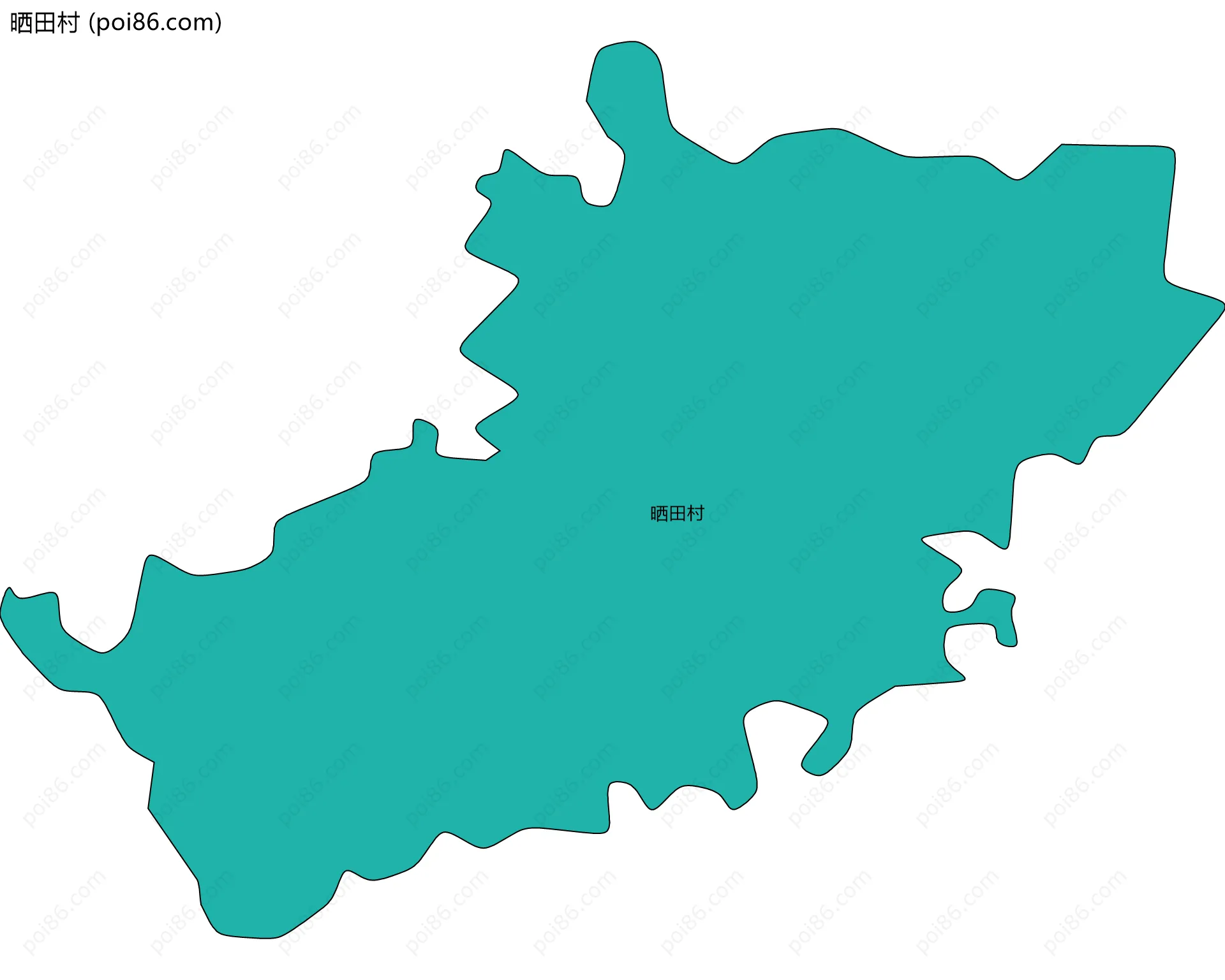 晒田村边界地图