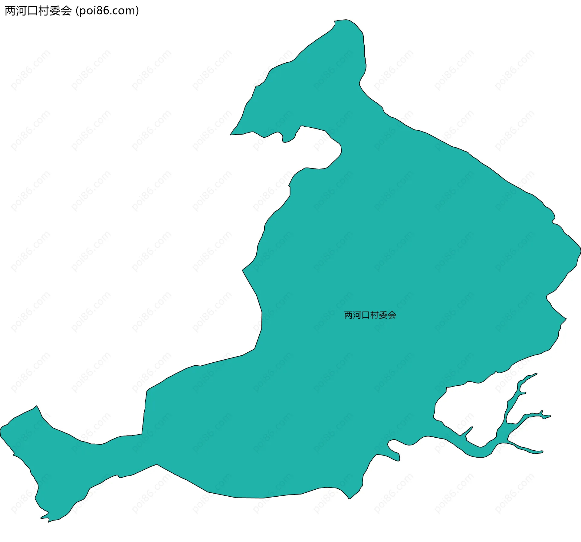 两河口村委会边界地图